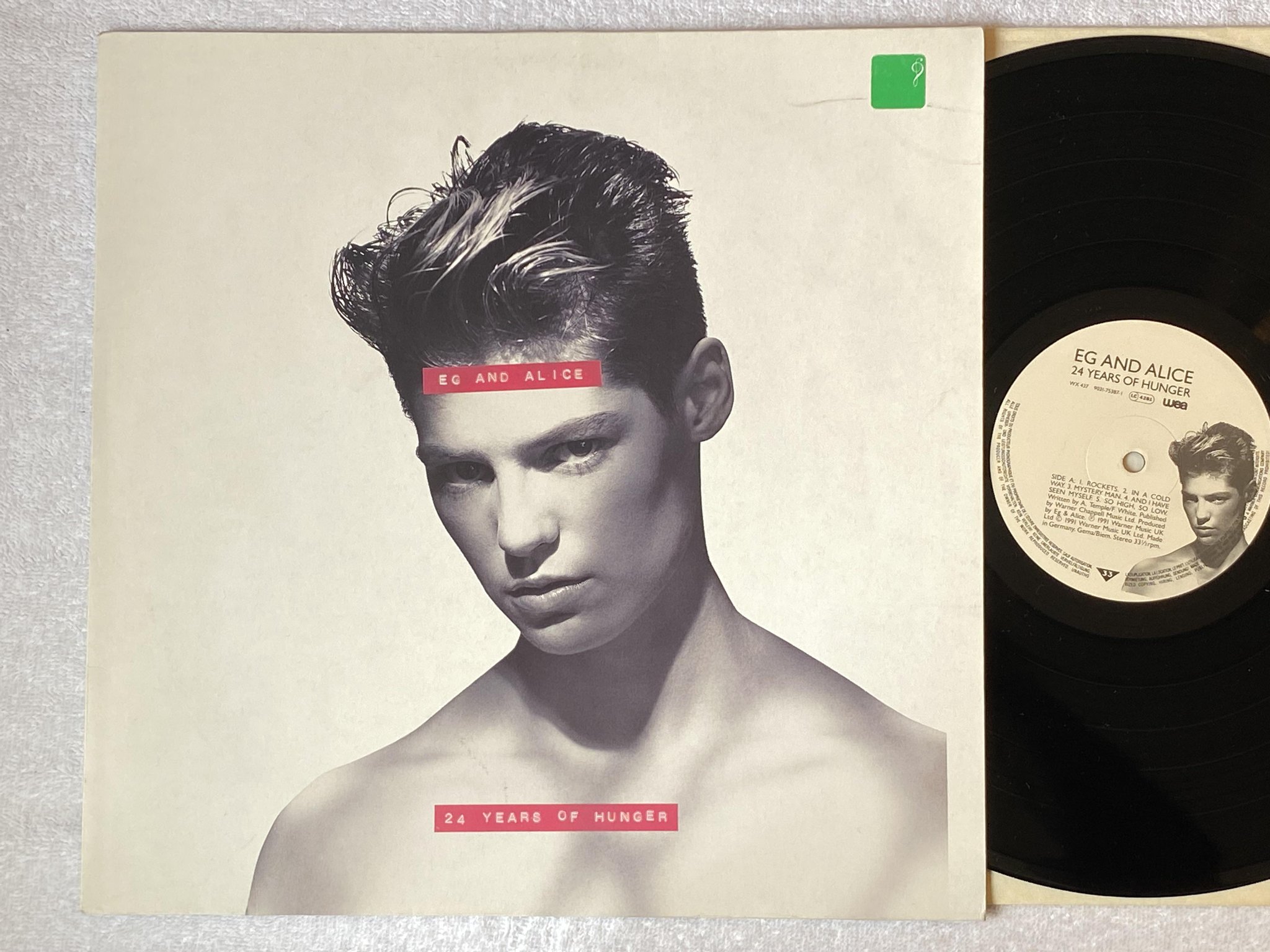 Omslagsbild för skivan EG AND ALICE 24 years of hunger LP -91 WEA WX 437