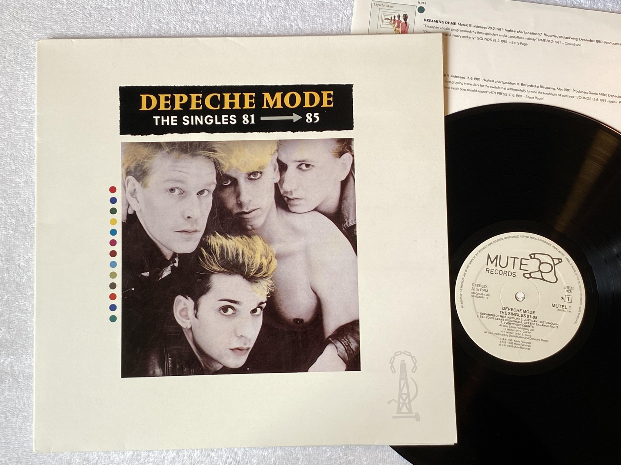 Omslagsbild för skivan DEPECHE MODE the singles 81-85 LP -85 ncb MUTE MUTEL-1