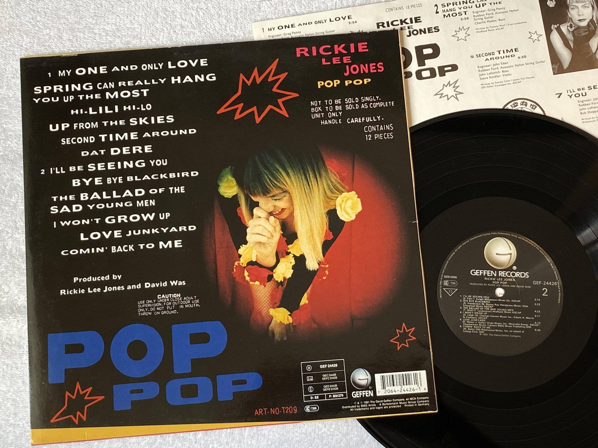 Omslagsbild för skivan RICKIE LEE JONES pop pop LP -91 Ger GEFFEN GEF 24426 *** JAZZ-POP ***