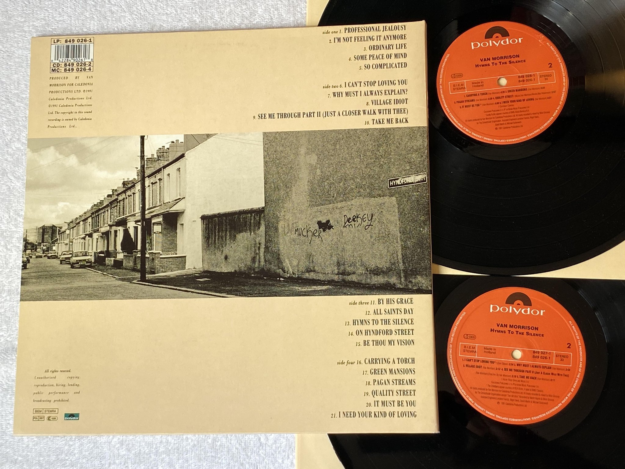 Omslagsbild för skivan VAN MORRISON hymns to the silence 2xLP -91 Hol POLYDOR 849 028-1