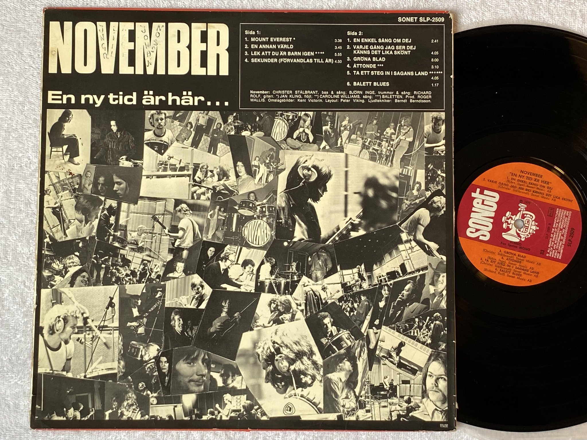 Omslagsbild för skivan NOVEMBER en ny tid är här LP -70 Swe SONET SLP 2509
