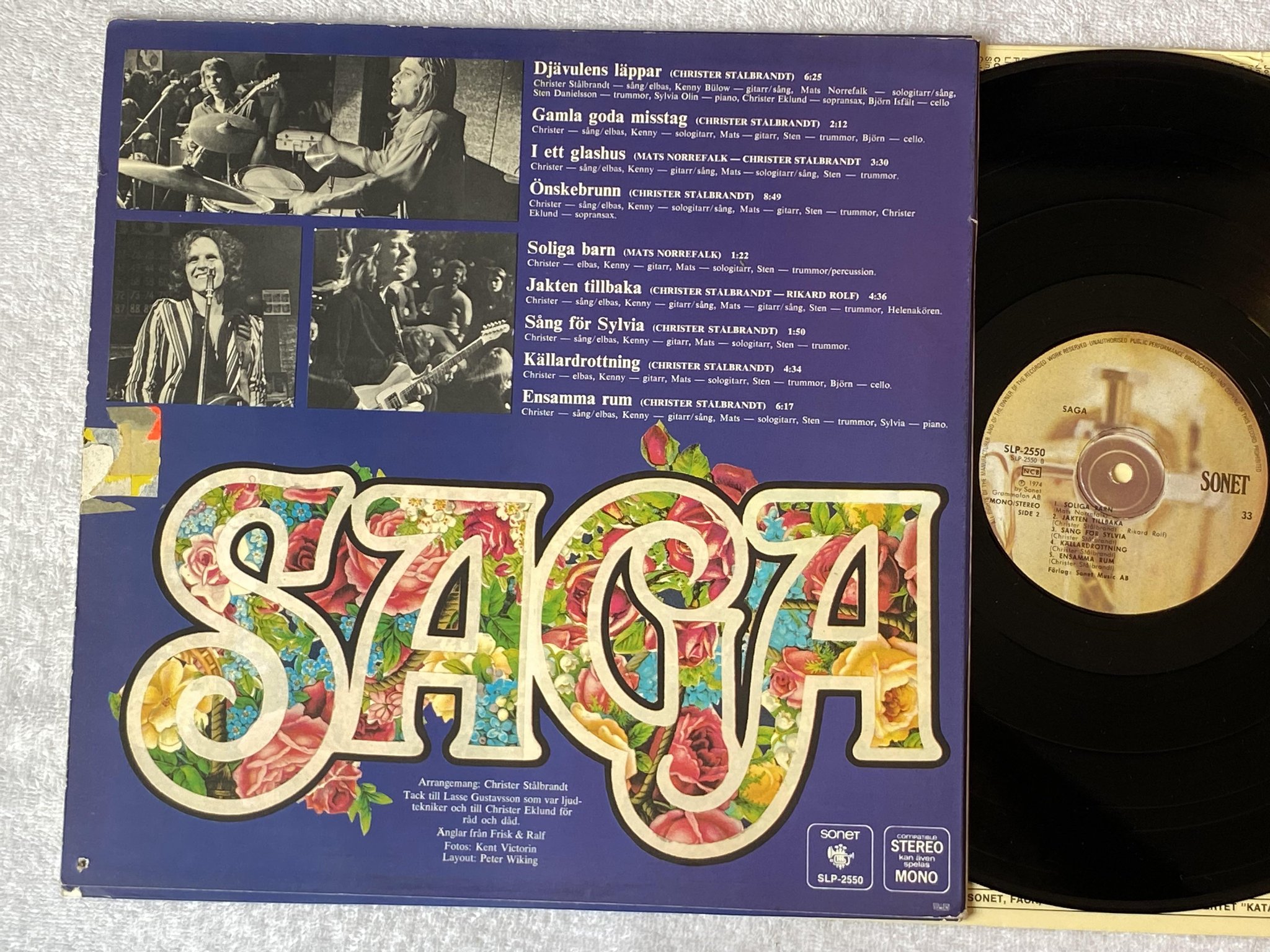 Omslagsbild för skivan SAGA s/t LP -74 Swe SONET SLP 2550