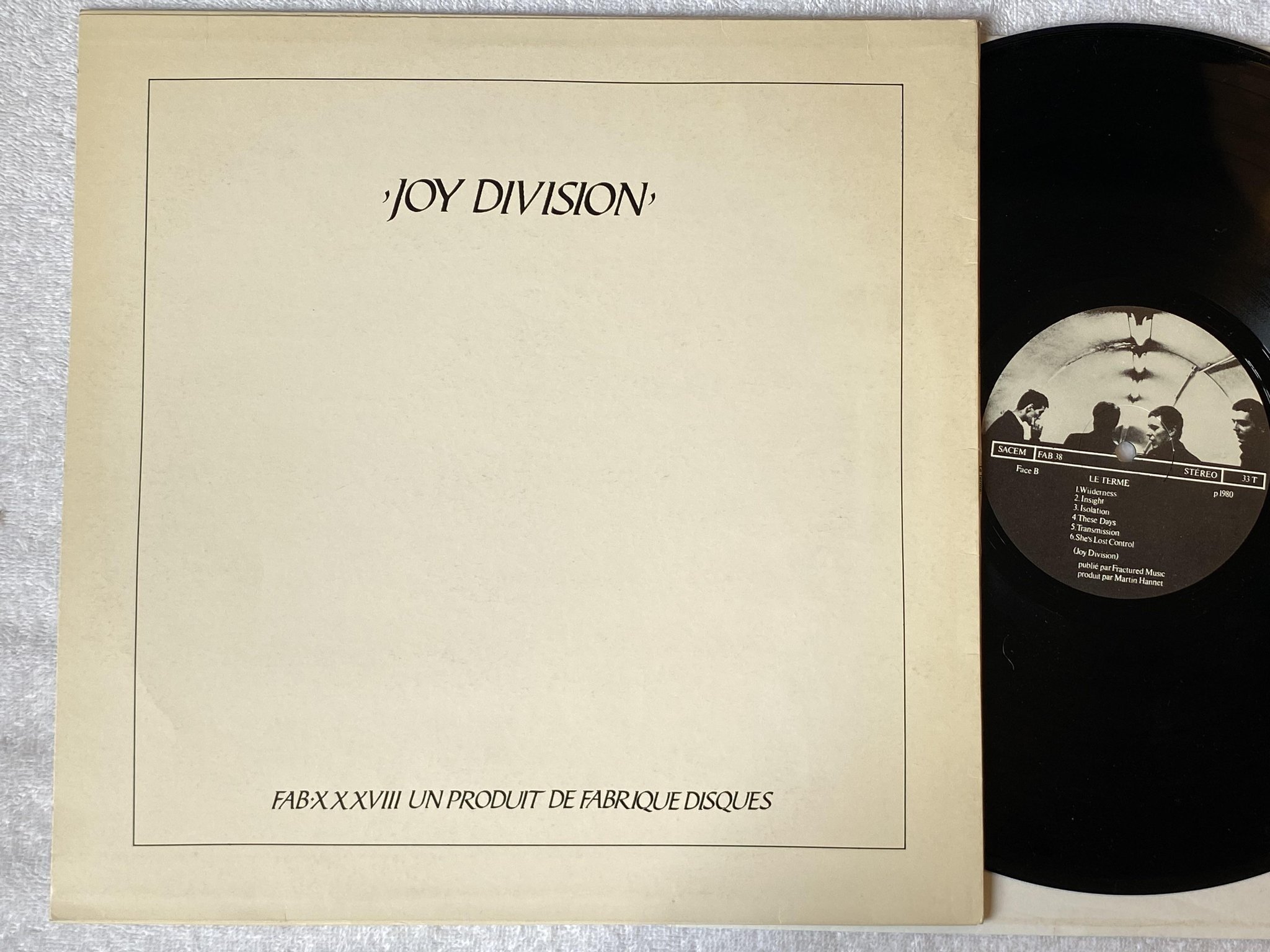 Omslagsbild för skivan JOY DIVISION le terme LP Fabrique Disques – FAB 38