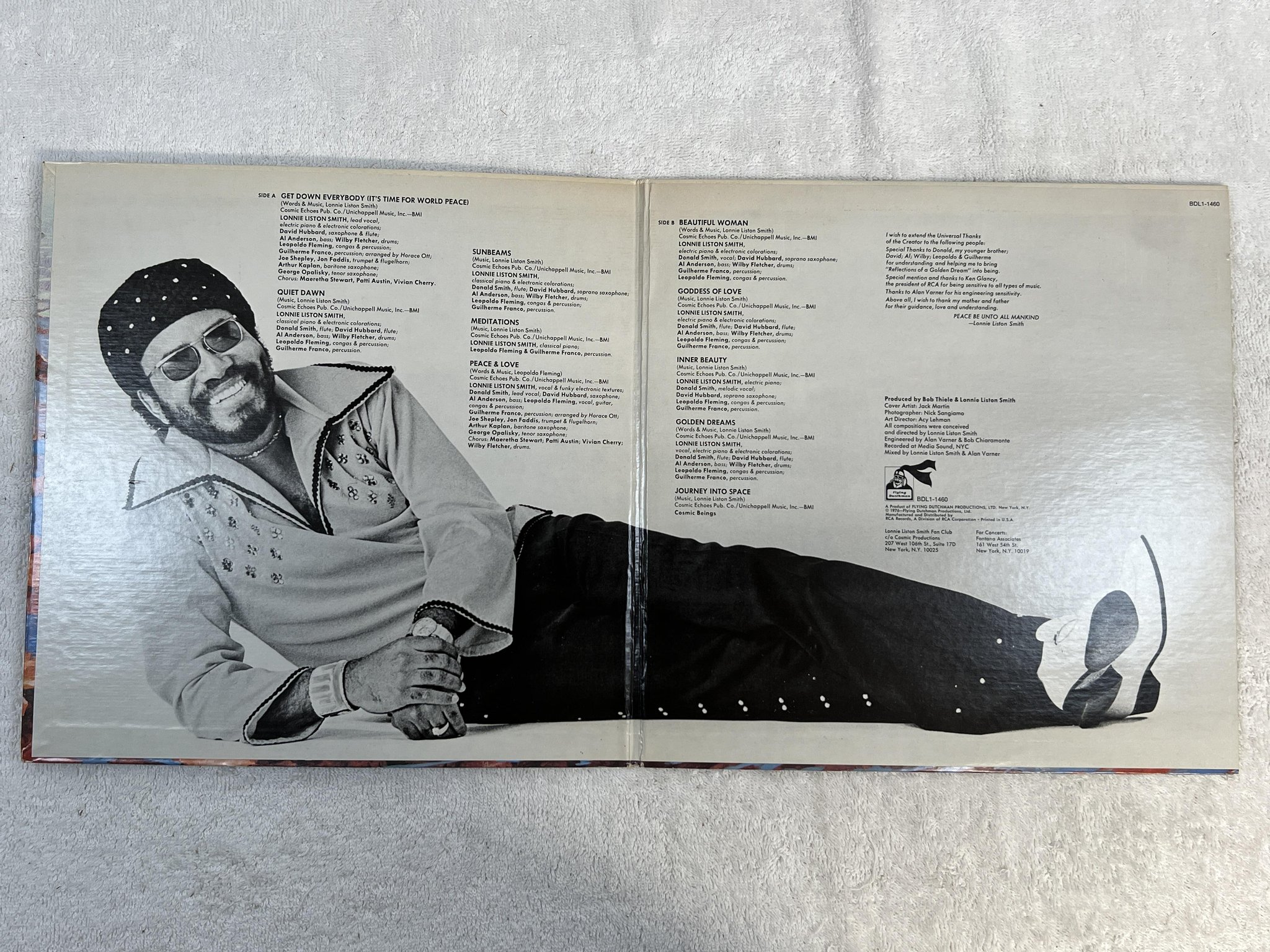 Omslagsbild för skivan LONNIE LISTON SMITH Reflections Of A Golden Dream LP -76 US FLYING DUTCHMAN