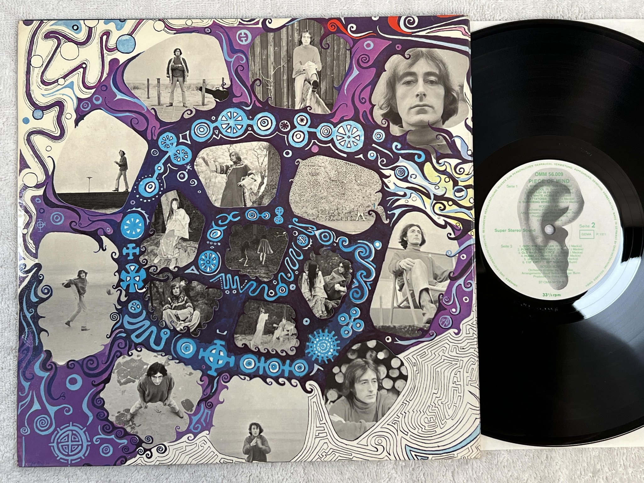 Omslagsbild för skivan ROGER BUNN piece of mind LP -71 Ger OHR OMM 56 009 *** Psych ***