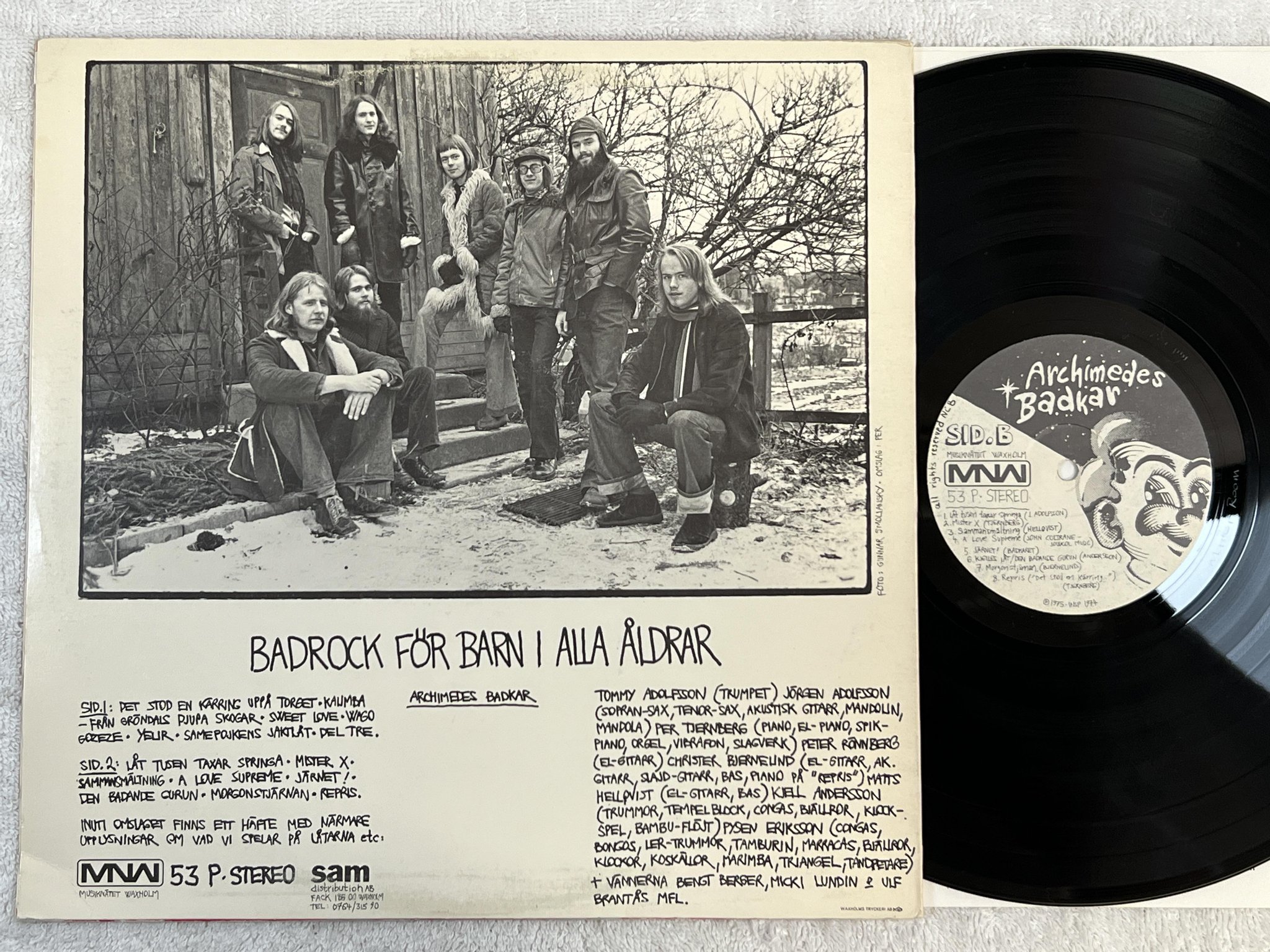 Omslagsbild för skivan ARCHIMEDES BADKAR Badrock För Barn I Alla Åldrar LP -75 MNW 53P