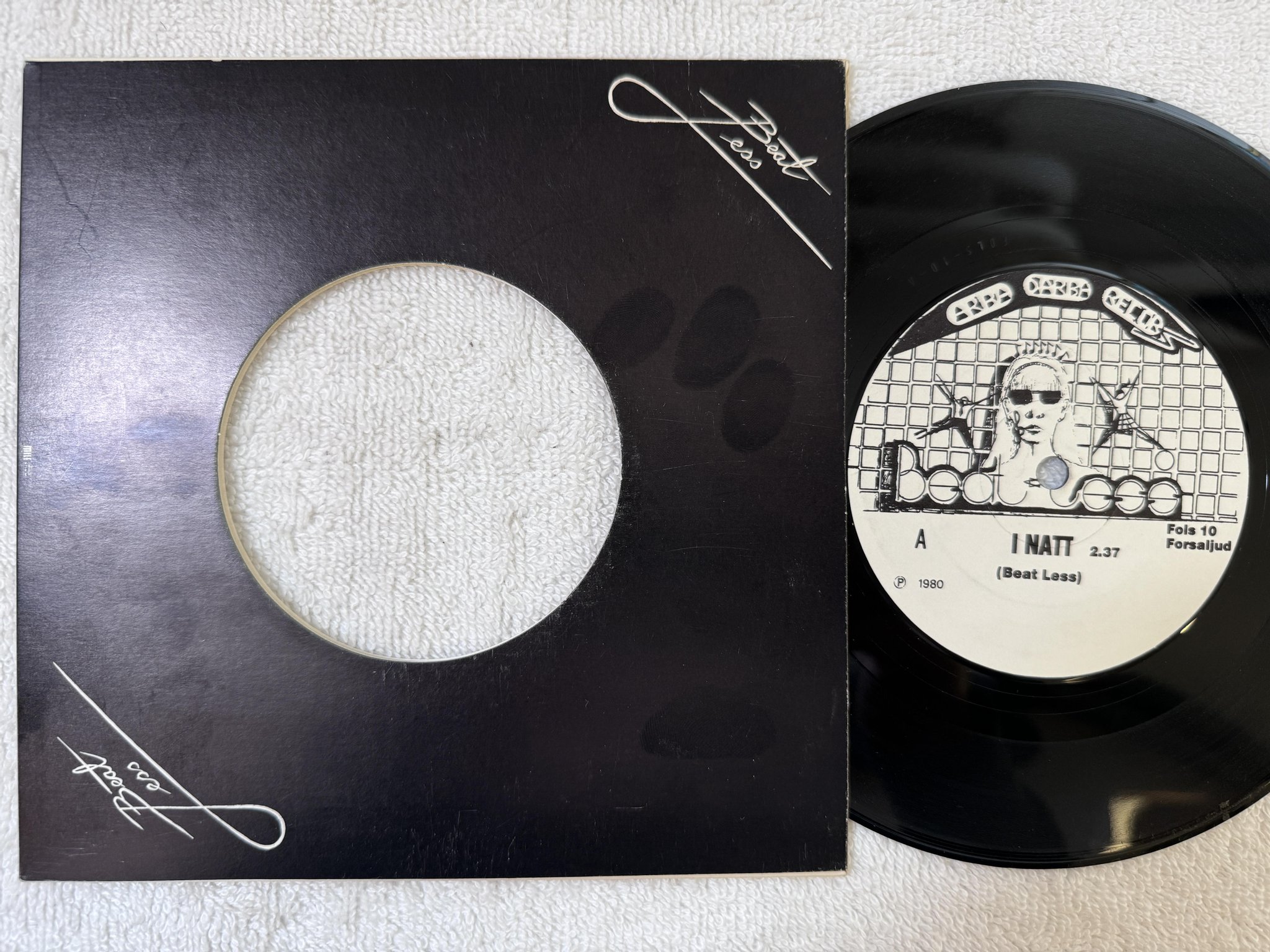 Omslagsbild för skivan BEAT LESS I Natt 7" -80 Swe FORSALJUD FOLS 10