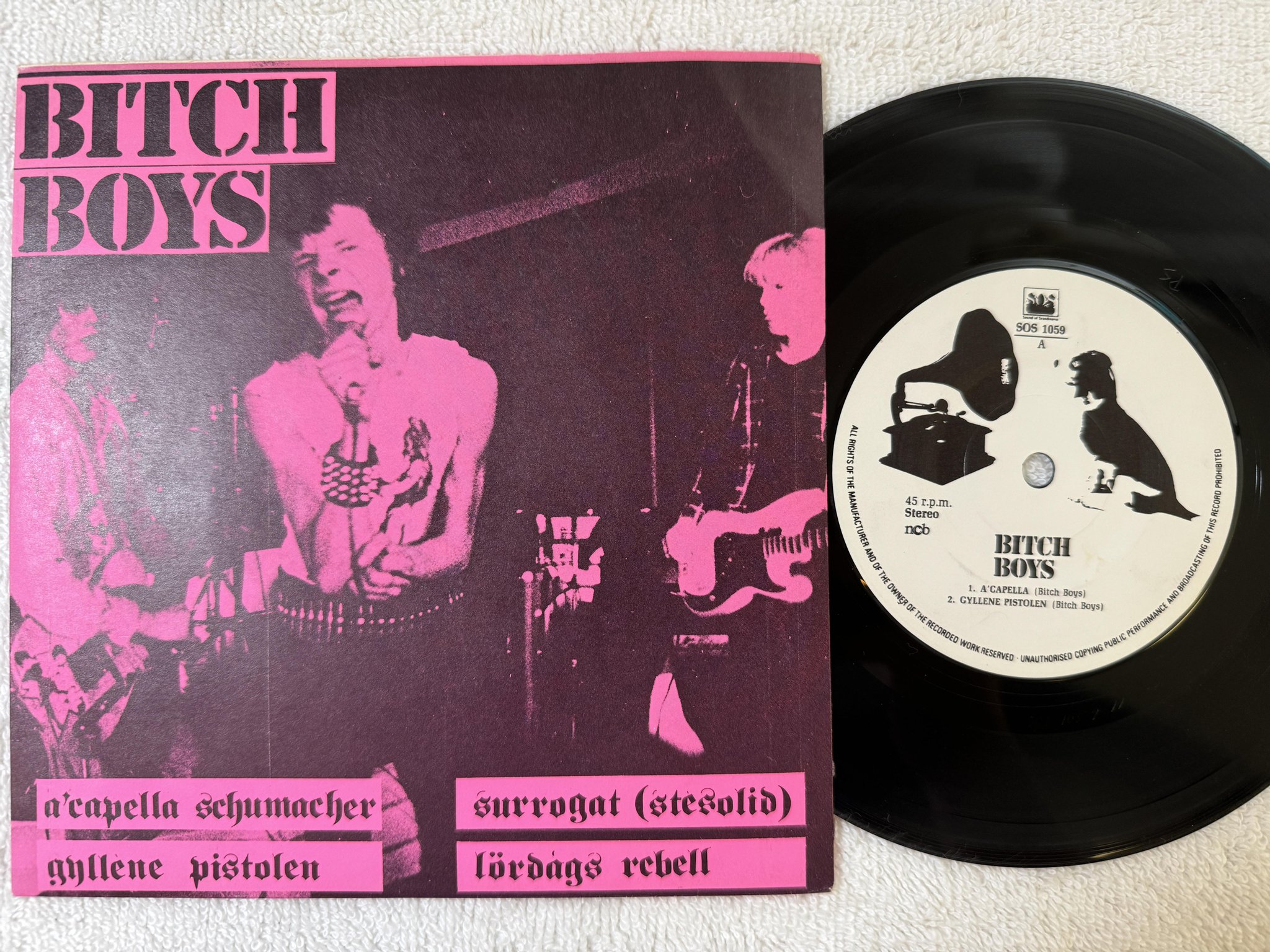 Omslagsbild för skivan BITCH BOYS s/t 7"ep -81 Swe SOUND OF SCANDINAVIA SOS 1059 ** PUNK **