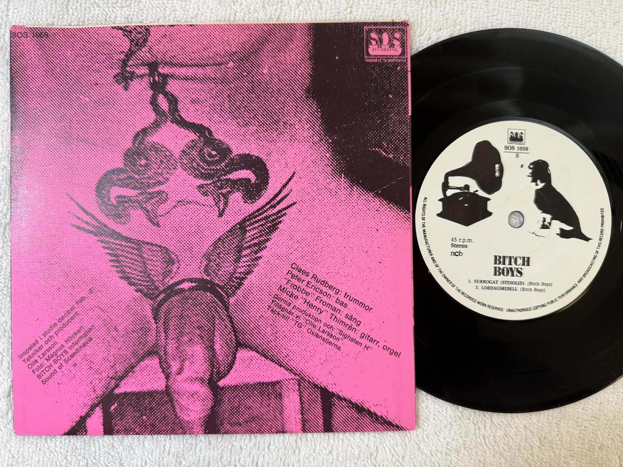 Omslagsbild för skivan BITCH BOYS s/t 7"ep -81 Swe SOUND OF SCANDINAVIA SOS 1059 ** PUNK **