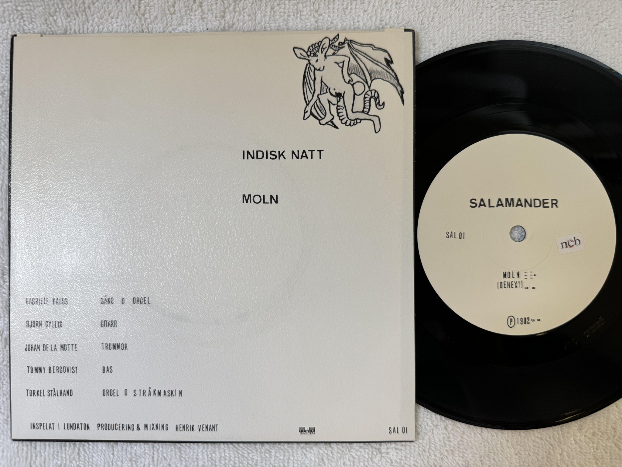 Omslagsbild för skivan DEHEX! Indisk Natt 7" -82 Swe SALAMADER SAL 01