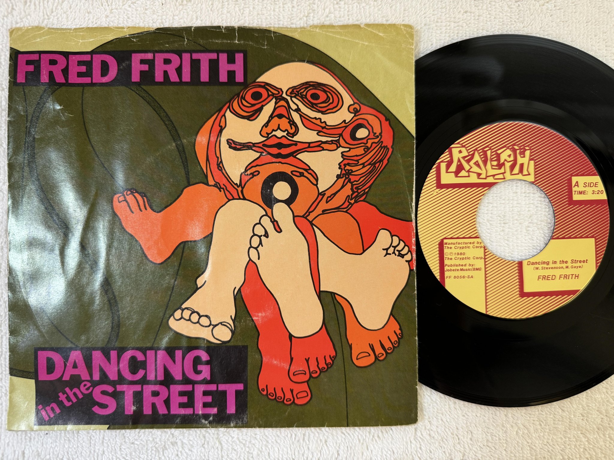 Omslagsbild för skivan FRED FRITH dancing in the street 7" -80 US RALPH FF-8056-S