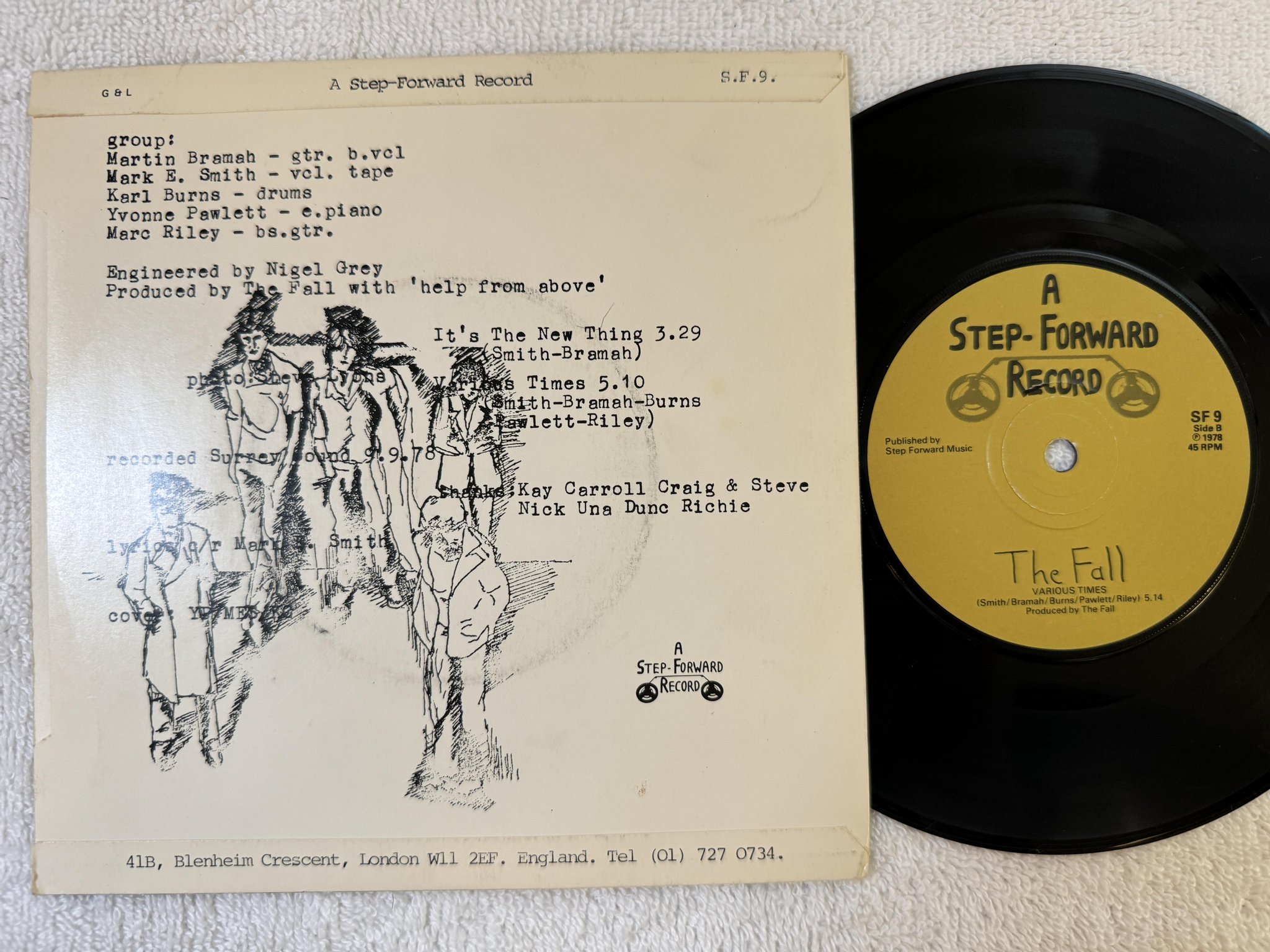 Omslagsbild för skivan THE FALL it's a new thing! 7" -78 UK STEP-FORWARD SF 9