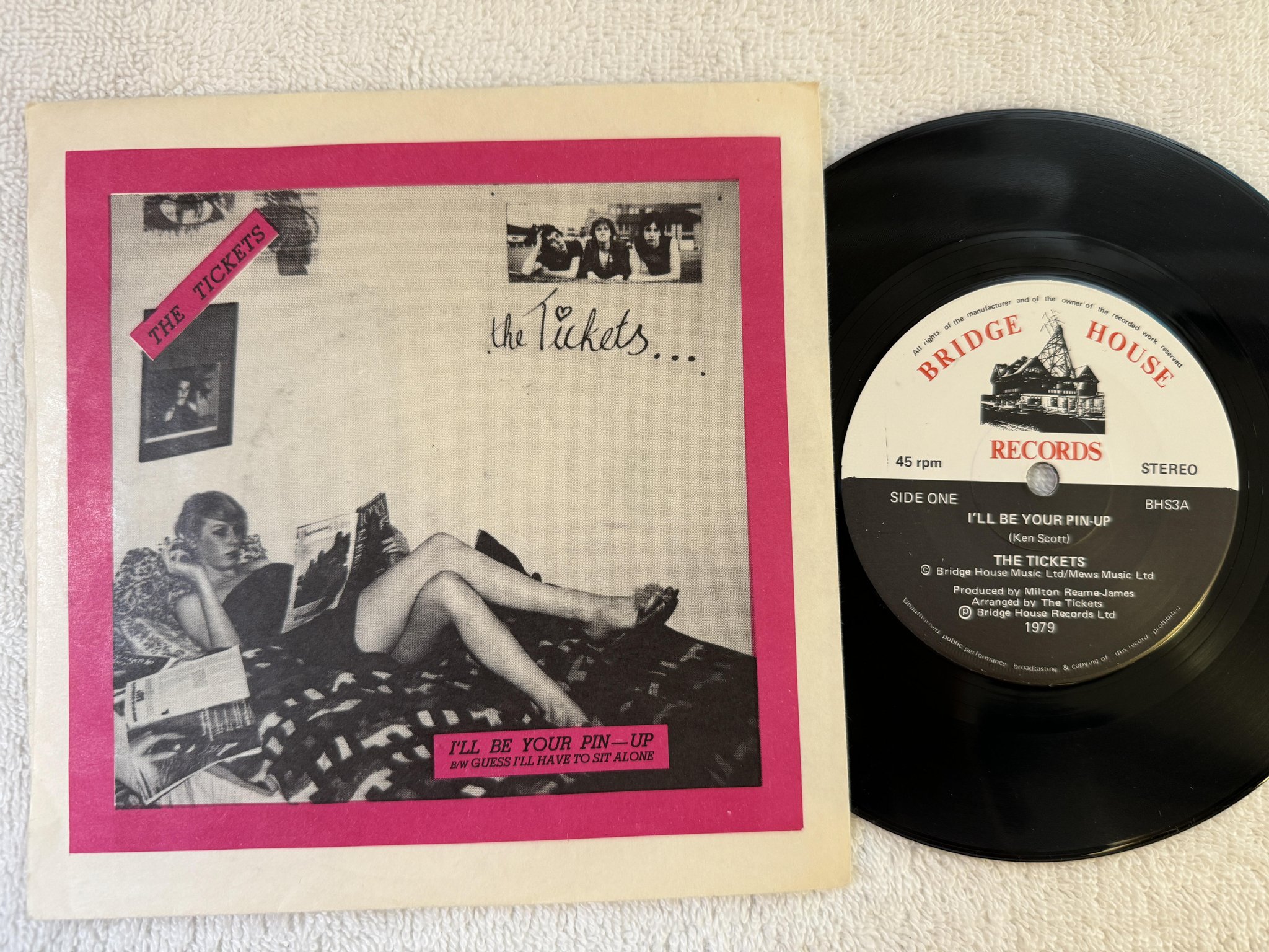 Omslagsbild för skivan THE TICKETS I'll be your pin-up 7" -79 UK BRIDGE HOUSE BHS3 ** POWER POP **