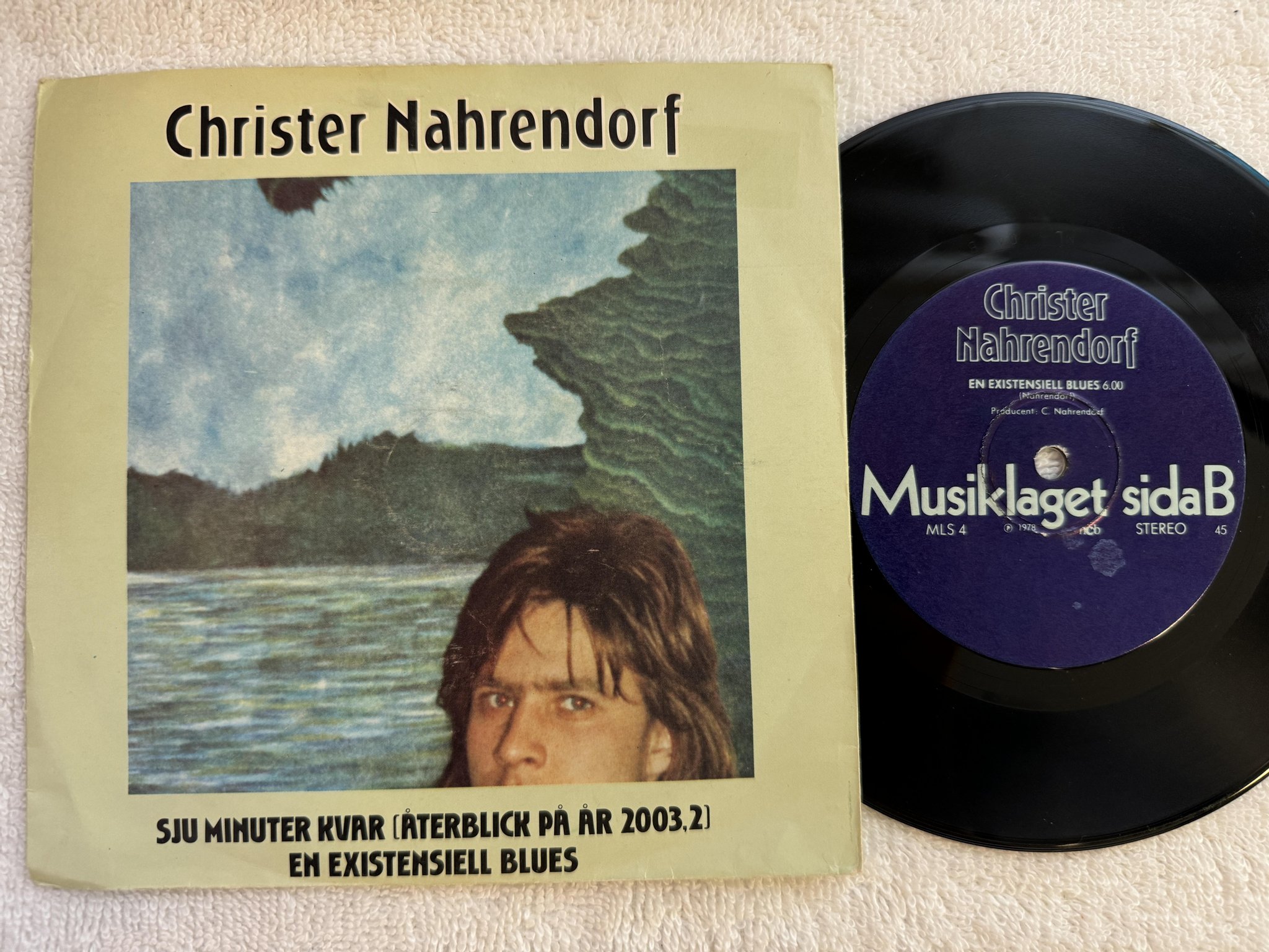 Omslagsbild för skivan CHRIS NAHRENDORF Sju Minuter Kvar 7" -78 Swe MUSIKLAGET MLS 4