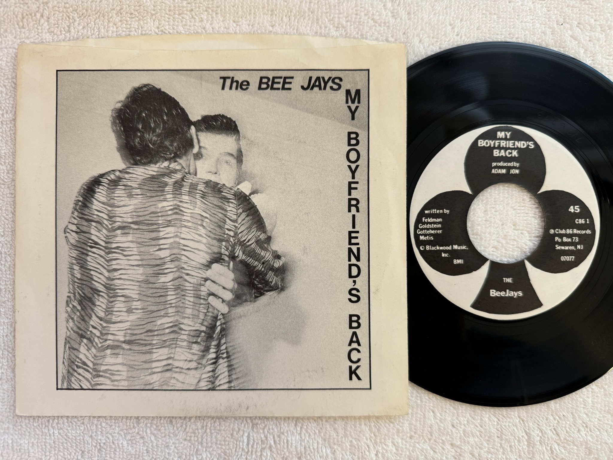Omslagsbild för skivan THE BEE JAYS My Boyfriend's Back 7" -80 US CLUB 86 C86 1