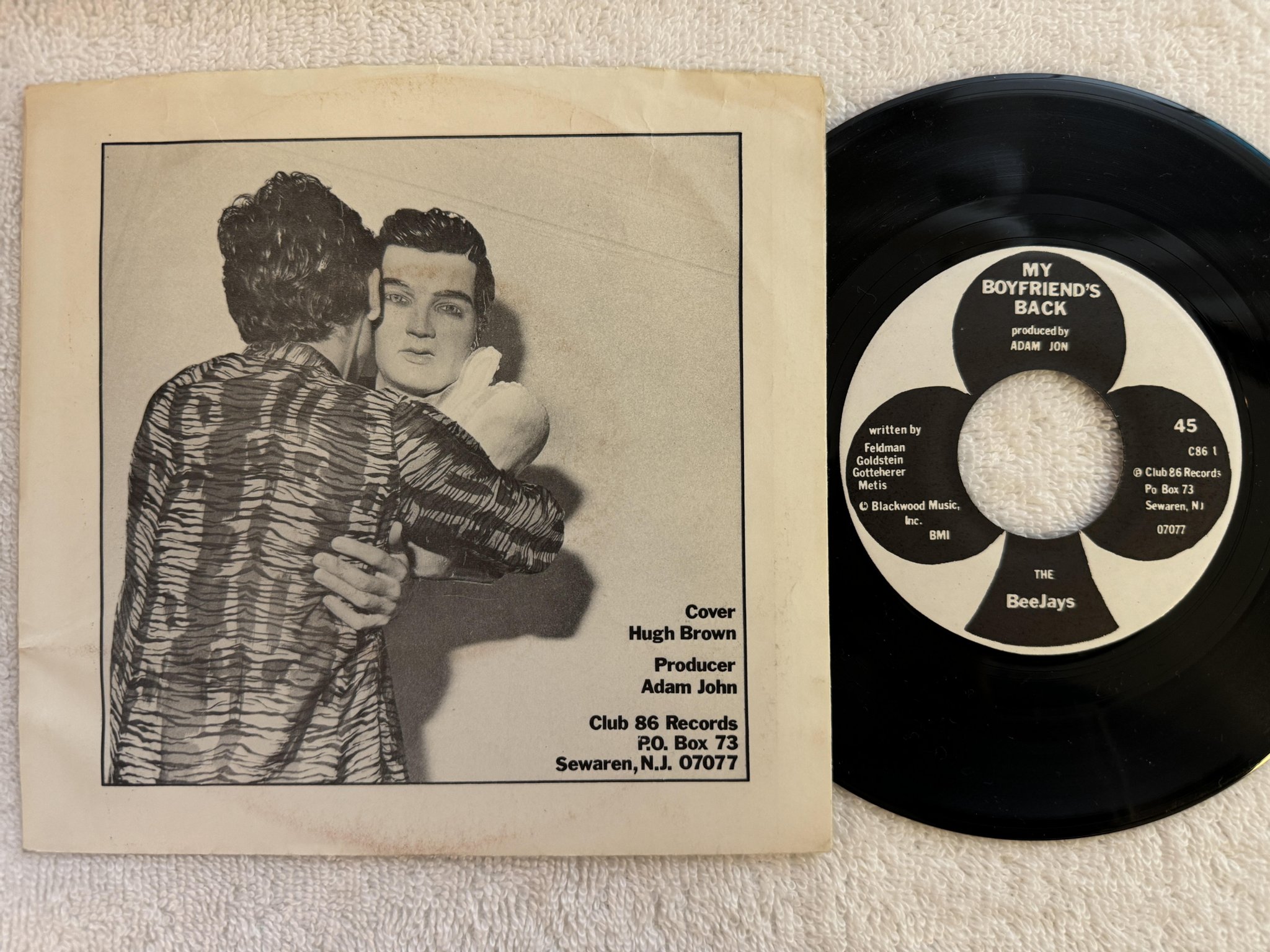 Omslagsbild för skivan THE BEE JAYS My Boyfriend's Back 7" -80 US CLUB 86 C86 1