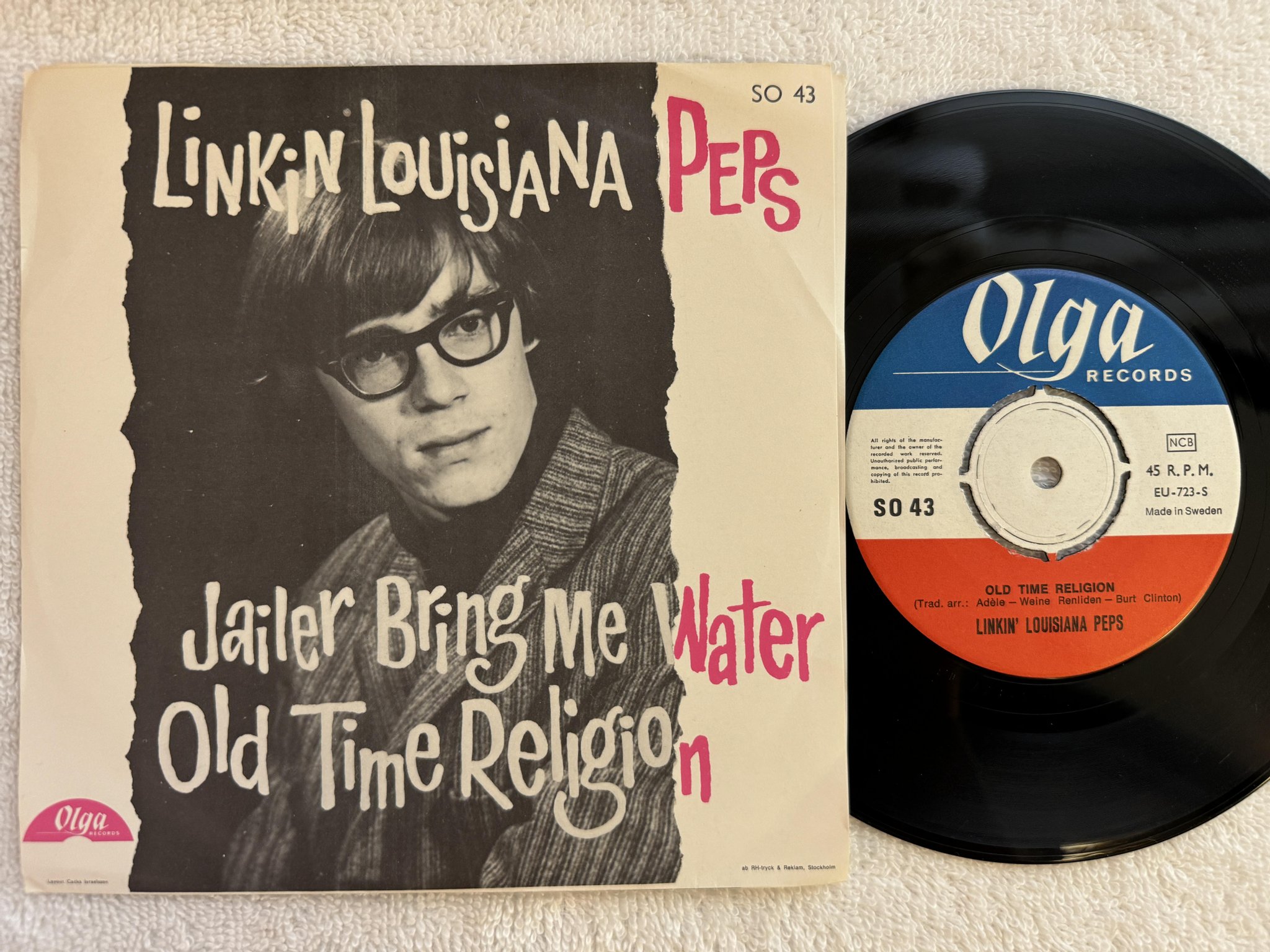 Omslagsbild för skivan LINKIN LOUISIANA PEPS jailer bring me water 7" -66 Swe OLGA SO 43