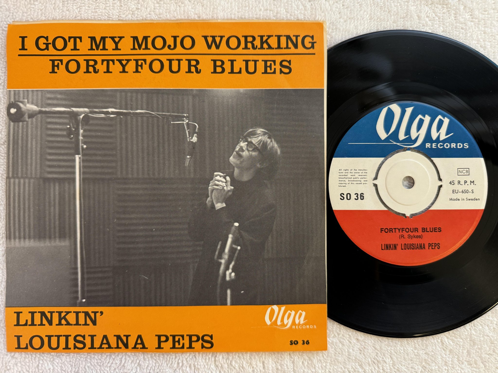 Omslagsbild för skivan LINKIN LOUISIANA PEPS I Got My Mojo Working 7" -66 Swe OLGA SO 36