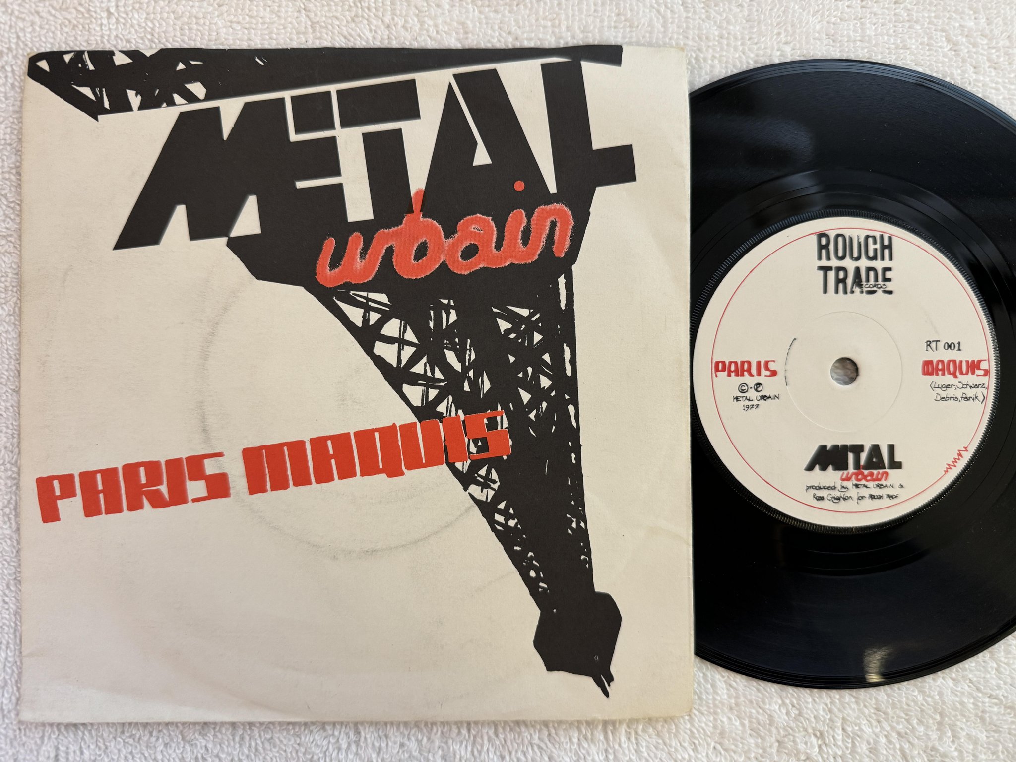 Omslagsbild för skivan METAL URBAIN Paris Maquis 7" -77 ROUGH TRADE RT 001