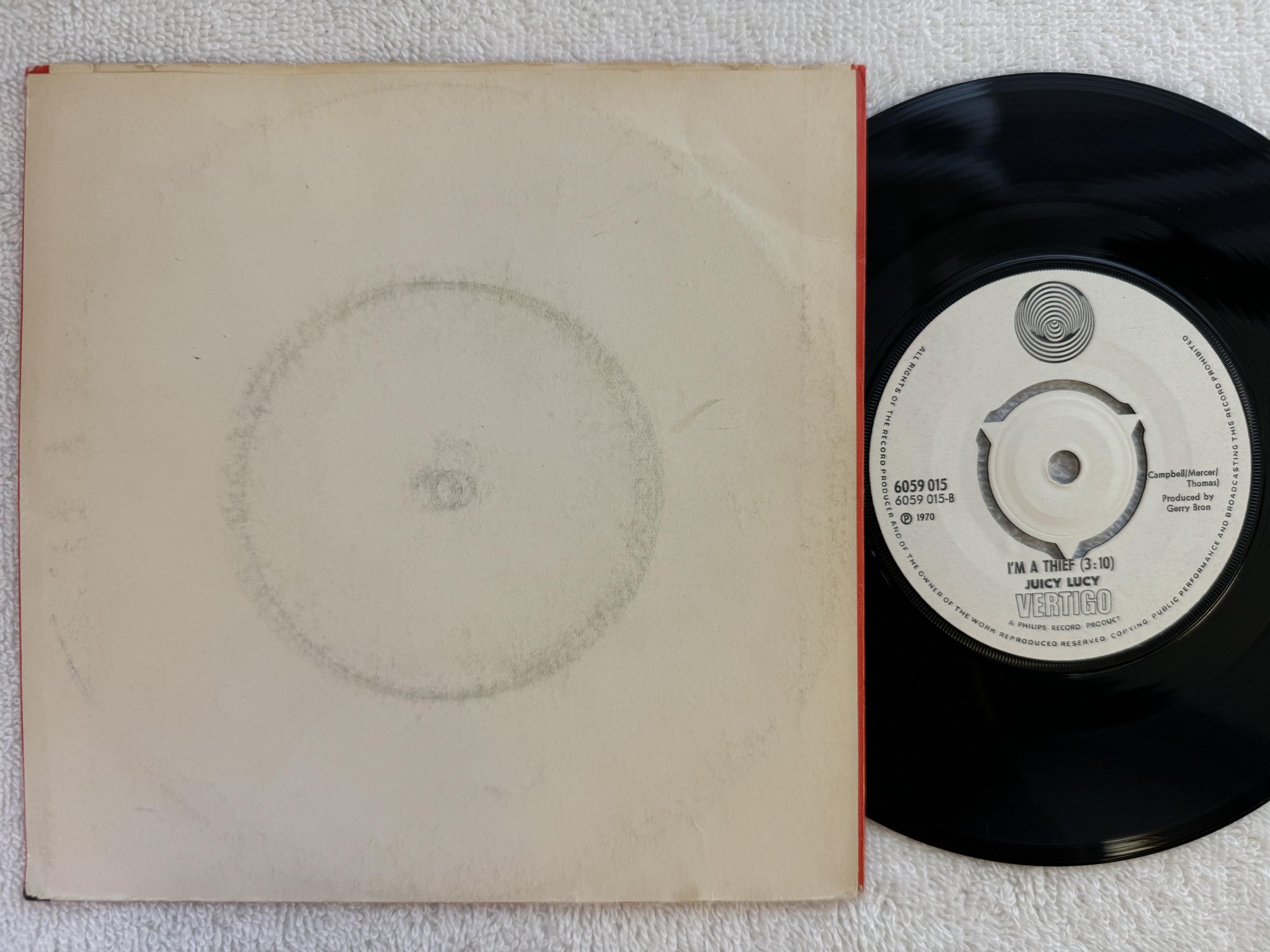 Omslagsbild för skivan JUICY LUCY pretty woman 7" -70 VERTIGO 6059015