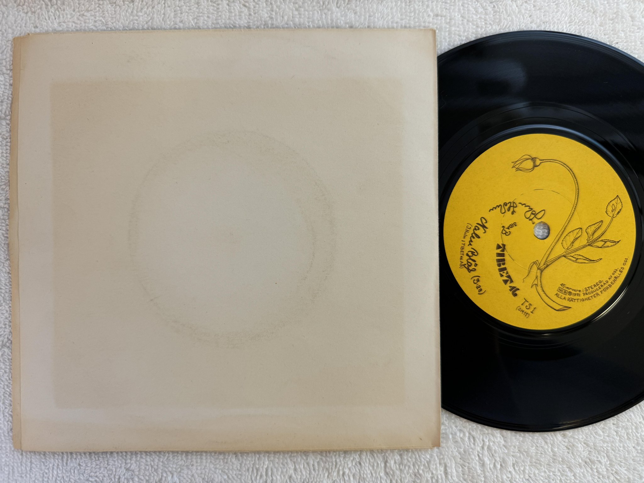 Omslagsbild för skivan JOHN HOLM svarte kungen 7" -71 Swe TIBET 46 TS-1