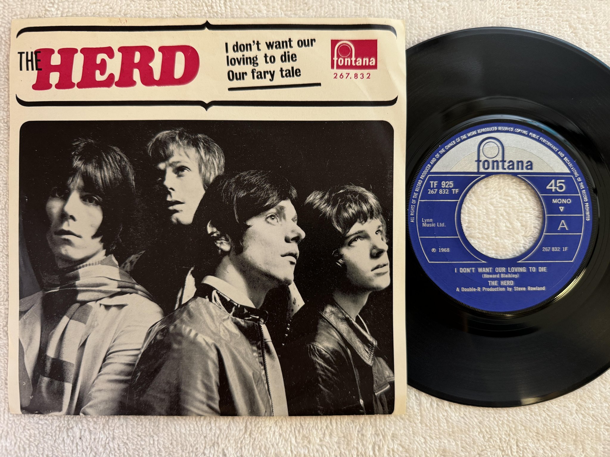 Omslagsbild för skivan THE HERD I don't want our loving to die 7" -68 FONTANA 267832