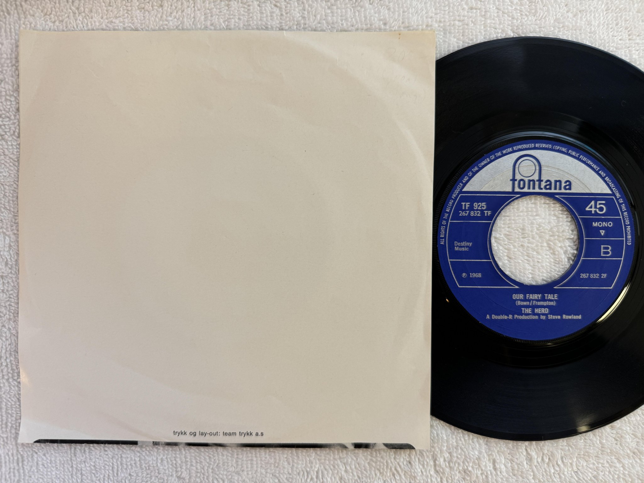 Omslagsbild för skivan THE HERD I don't want our loving to die 7" -68 FONTANA 267832