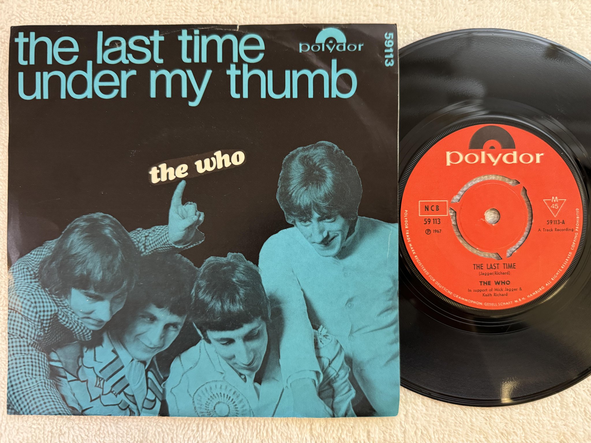 Omslagsbild för skivan THE WHO the last time 7" -67 Norway POLYDOR 59113