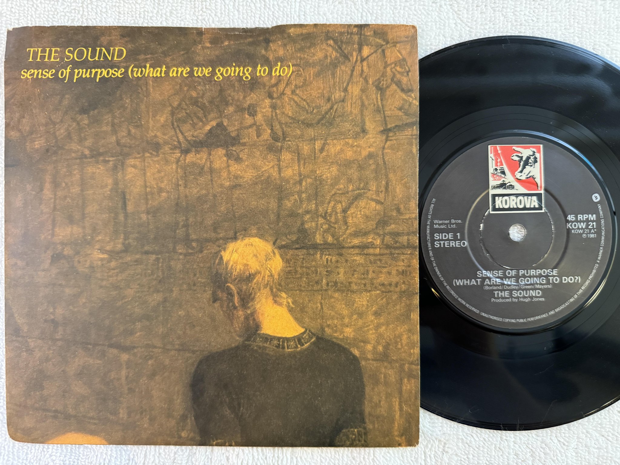 Omslagsbild för skivan THE SOUND sense of purpose 7" -81 KOROVA KOW 21