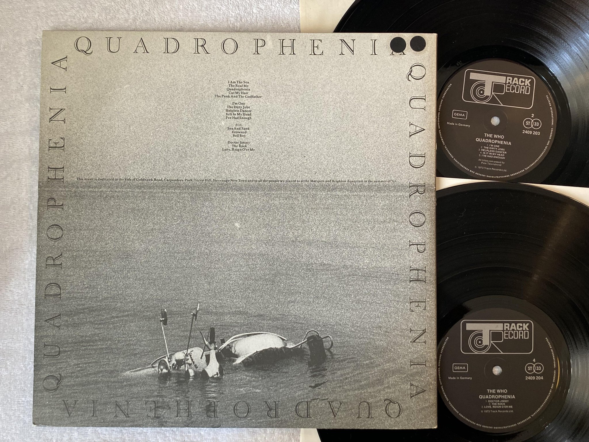 Omslagsbild för skivan THE WHO quadrophenia 2xLP -73 Ger TRACK 2409204