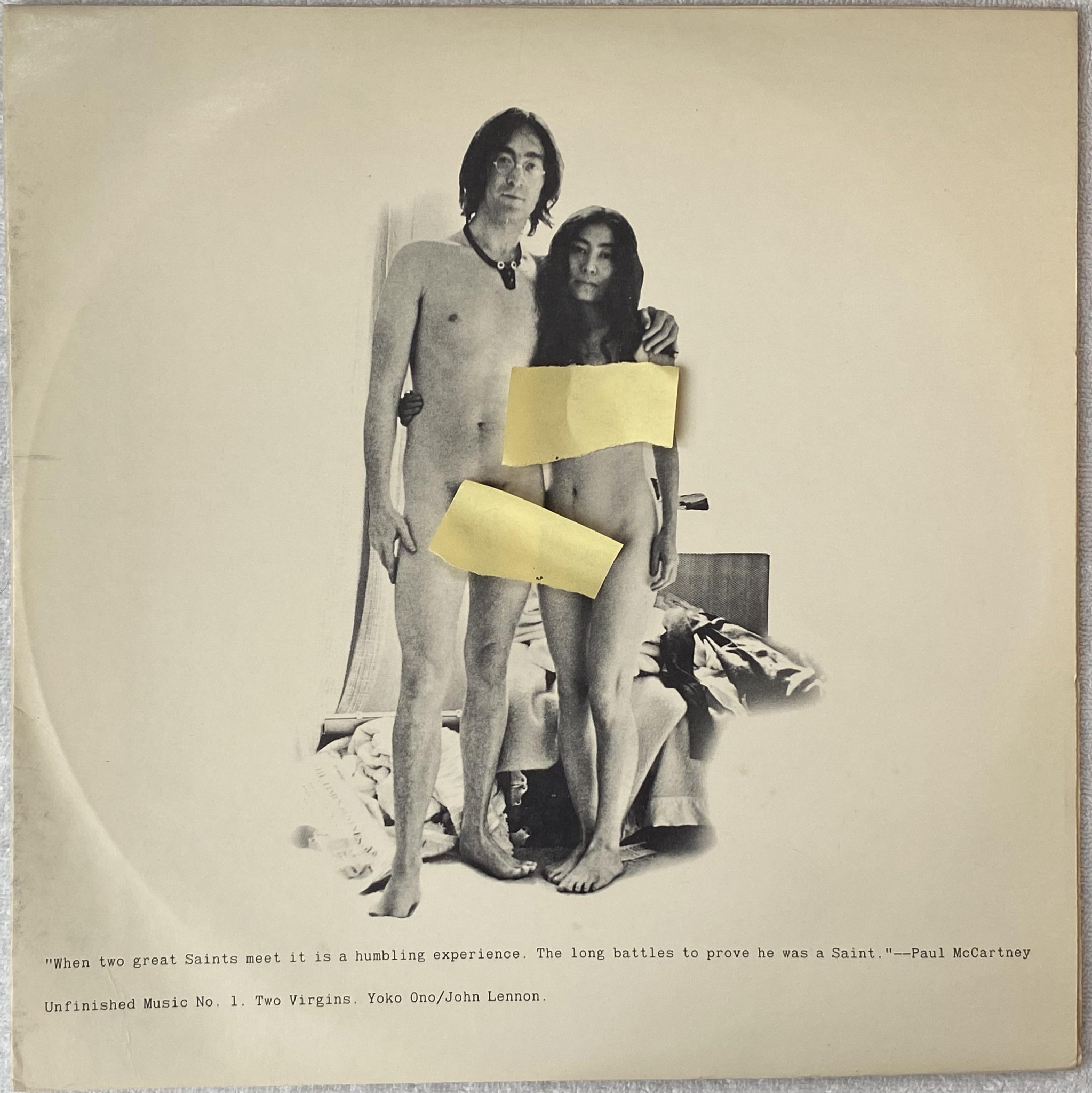 Omslagsbild för skivan JOHN LENNON / YOKO ONO Two Virgins LP US TETRAGRAMMATON T-5001