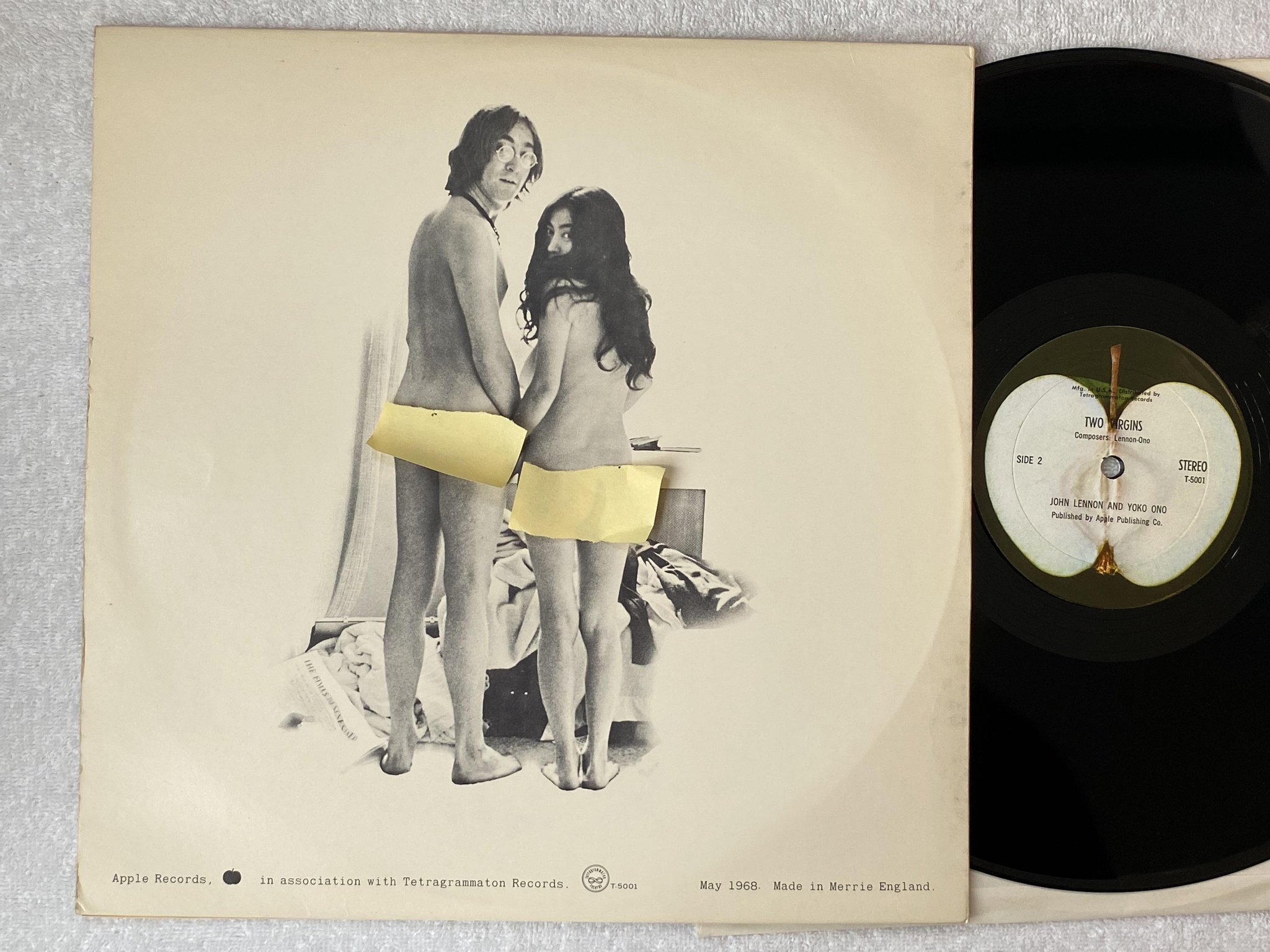 Omslagsbild för skivan JOHN LENNON / YOKO ONO Two Virgins LP US TETRAGRAMMATON T-5001