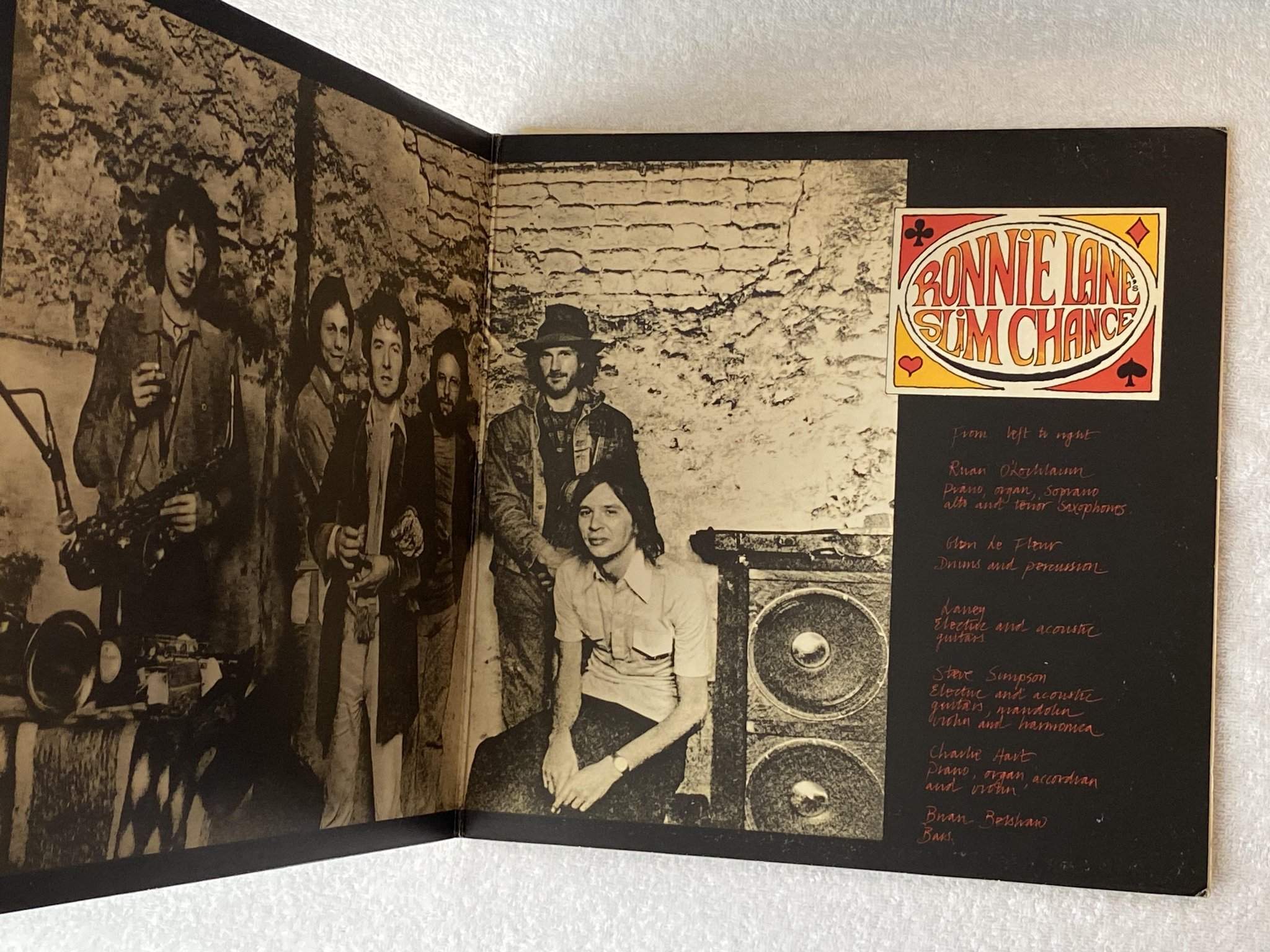 Omslagsbild för skivan RONNIE LANE Ronnie Lane's slim chance LP -75 UK ISLAND ILPS 9321