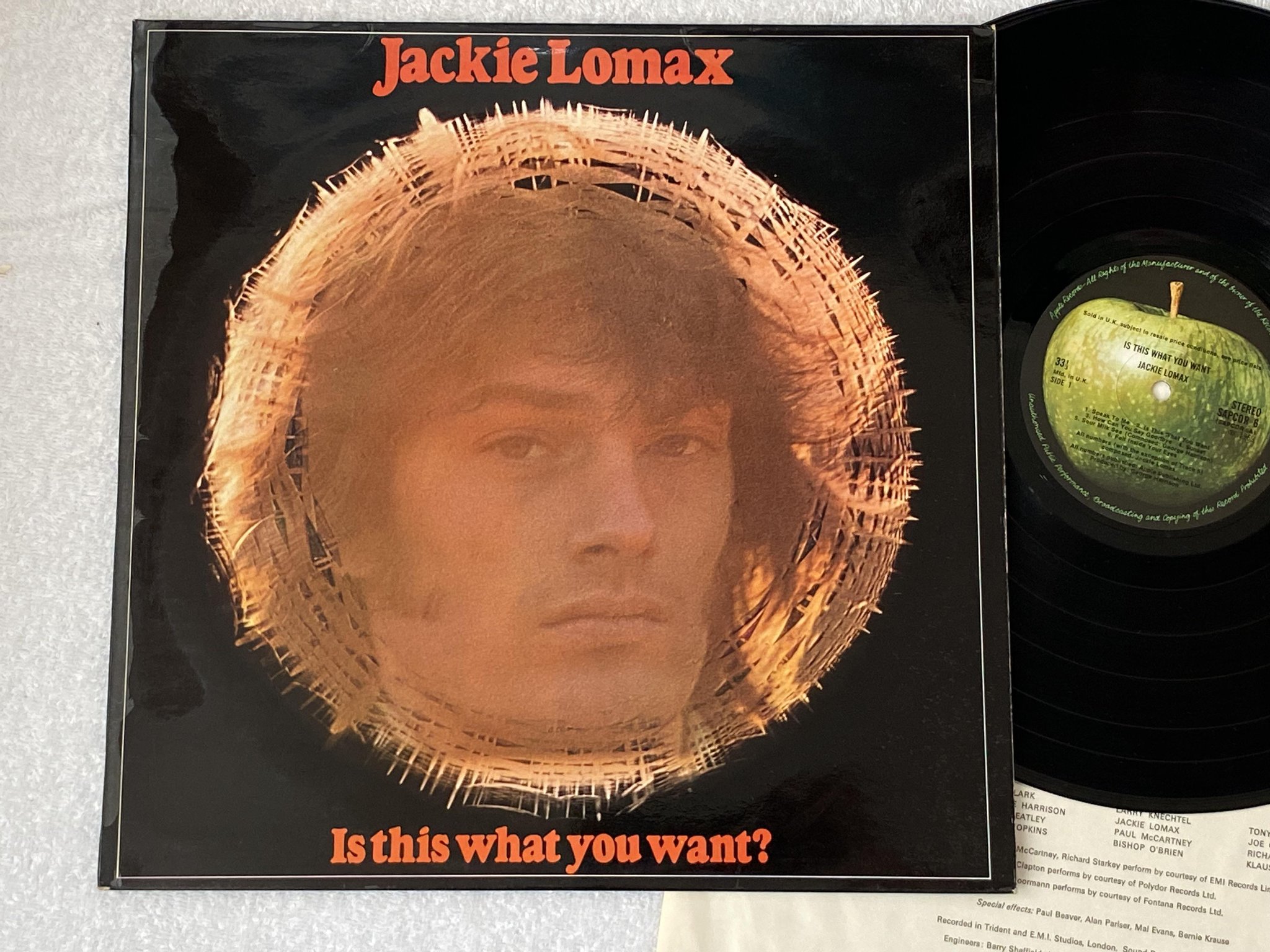 Omslagsbild för skivan JACKIE LOMAX is this what you want LP -69 UK APPLE SAPCOR 6