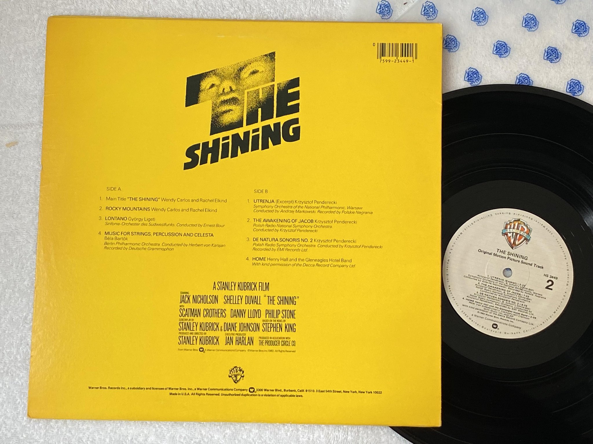 Omslagsbild för skivan VARIOUS The Shining LP -80 US WARNER BROS HS 3449 *** RARE SOUNDTRACK ***