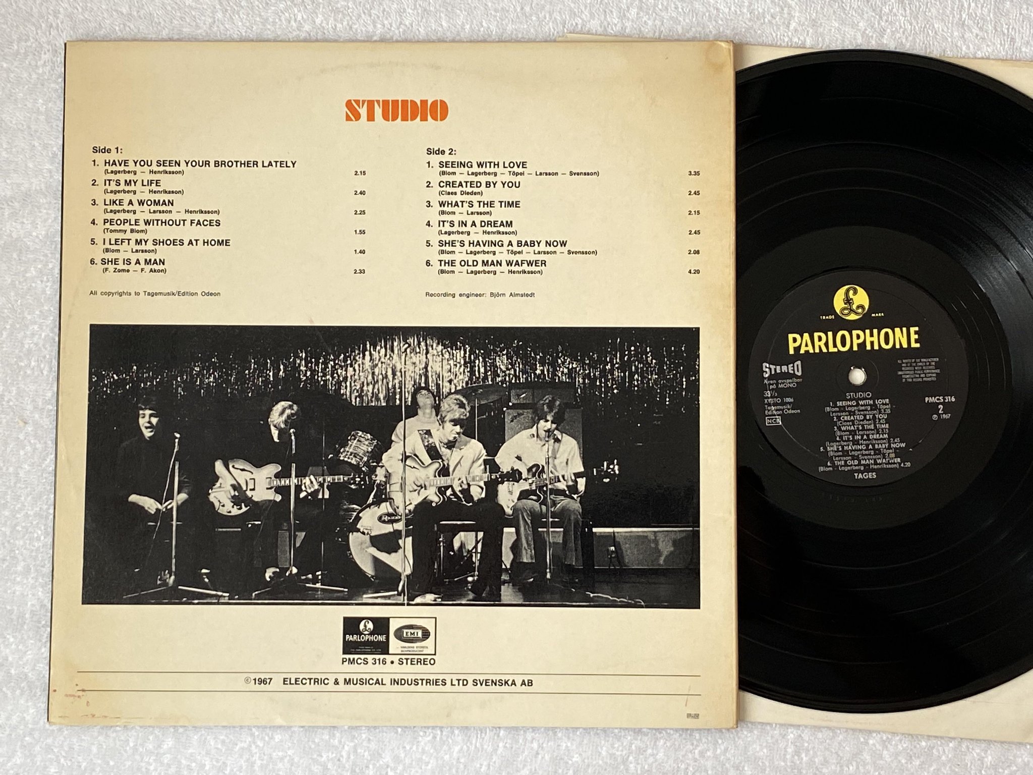 Omslagsbild för skivan TAGES studio LP -67 Swe PARLOPHONE PMCS 316