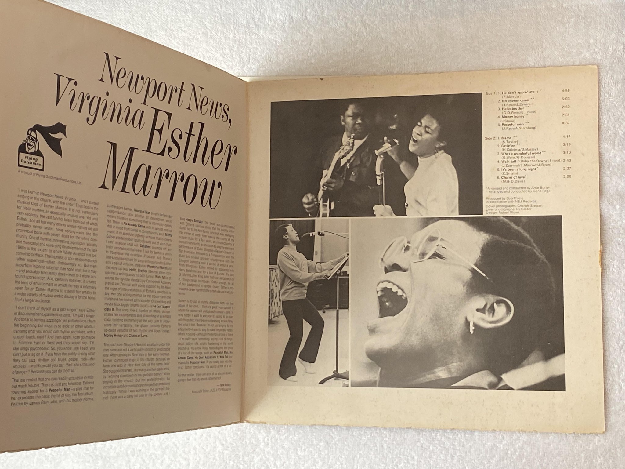 Omslagsbild för skivan ESTHER MARROW Newport news, Virginia LP -69 Hol PHILIPS 830 501 BY *** MAMA ***