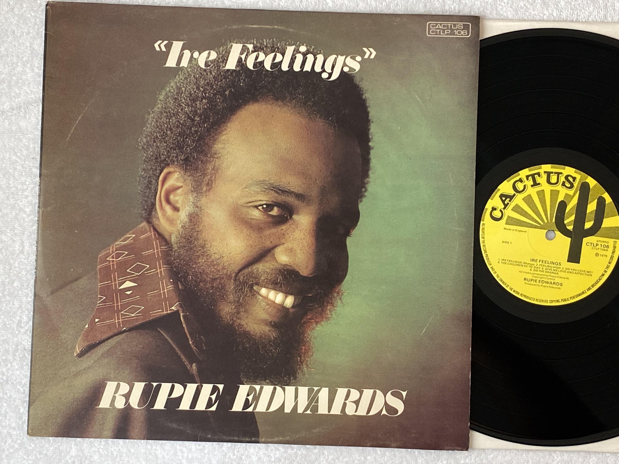 Omslagsbild för skivan RUPIE EDWARDS ire feelings LP -75 UK CACTUS CTLP 106