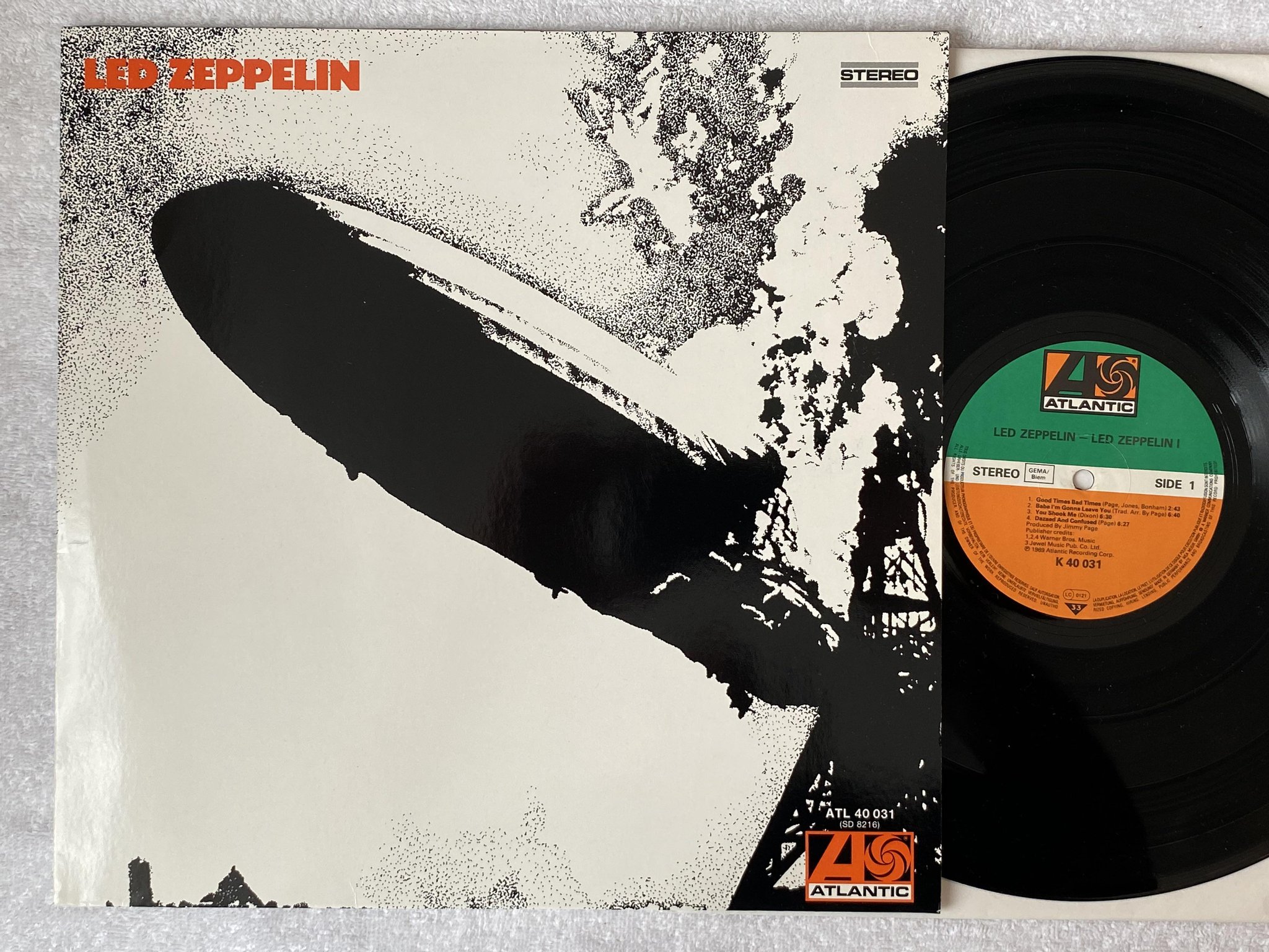 Omslagsbild för skivan LED ZEPPELIN s/t LP re Ger ATLANTIC K 40031