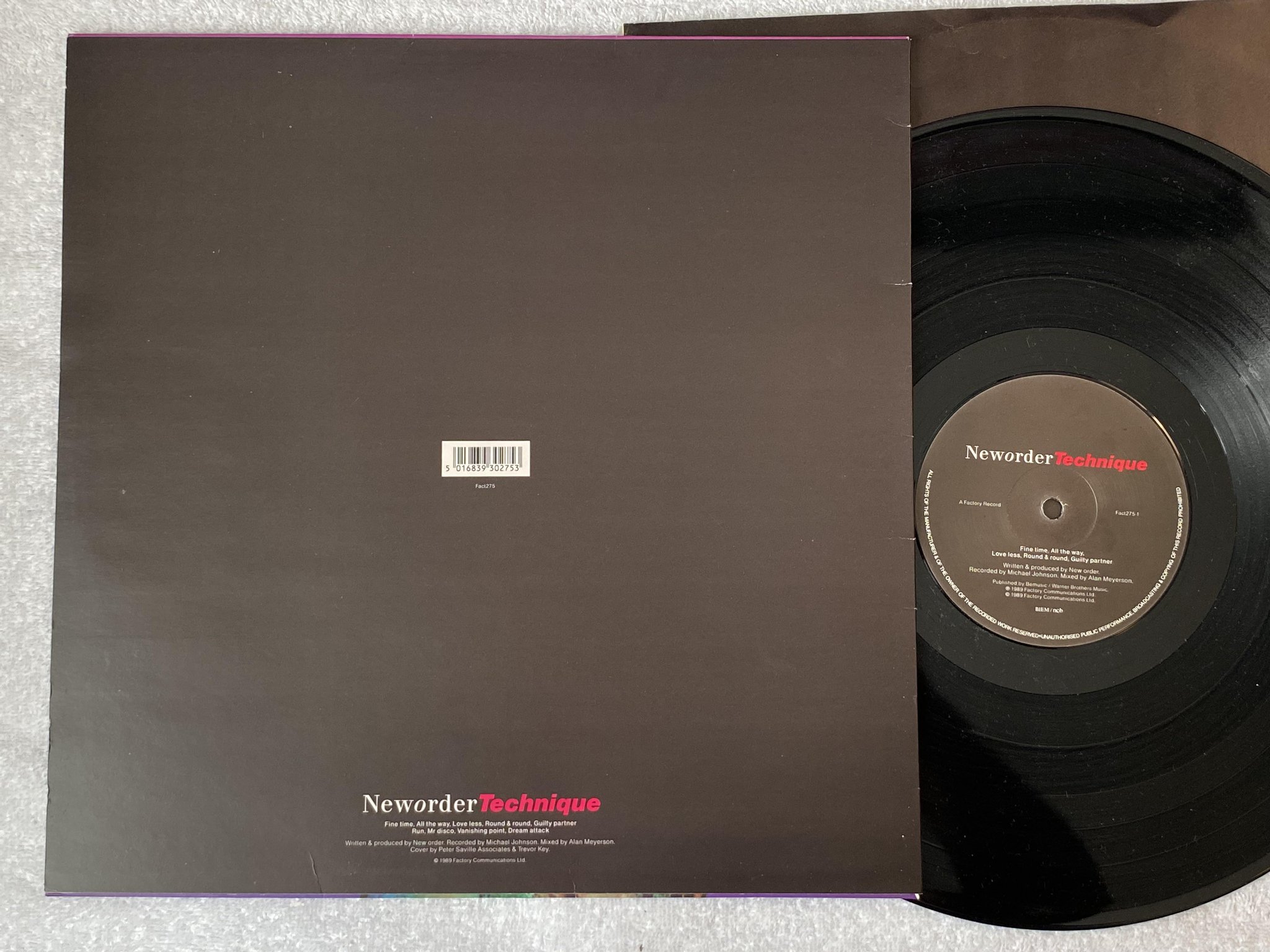 Omslagsbild för skivan NEWORDER Technique LP -89 ncb FACTORY Fact275