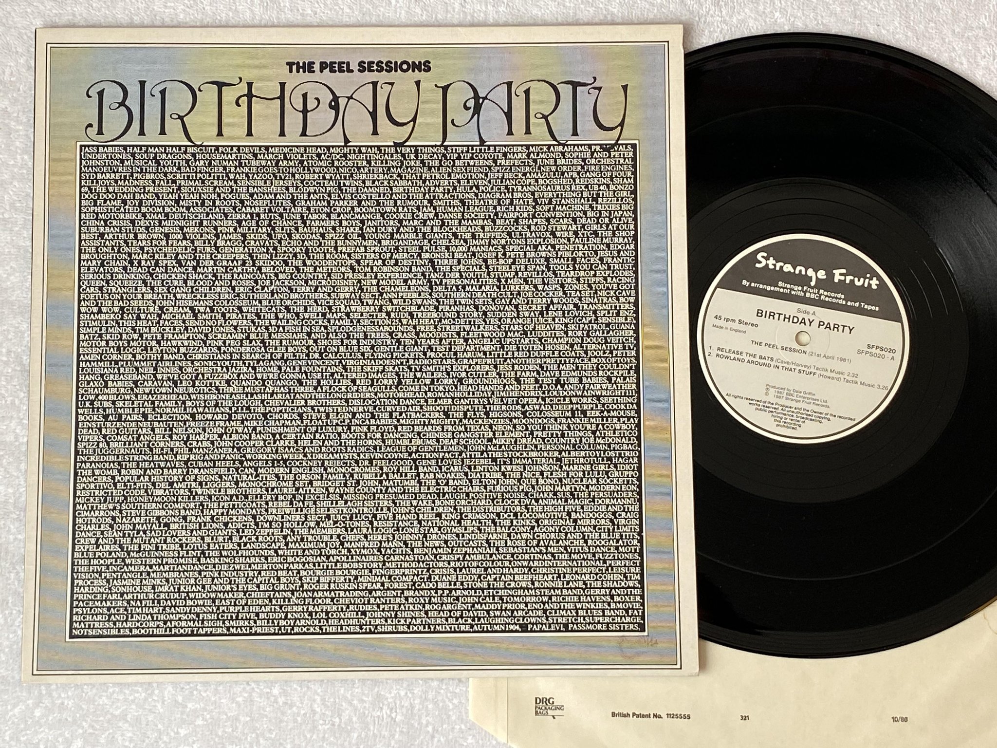 Omslagsbild för skivan BIRTHDAY PARTY the peel session LP -87 UK STRANGE FRUIT SFPS020