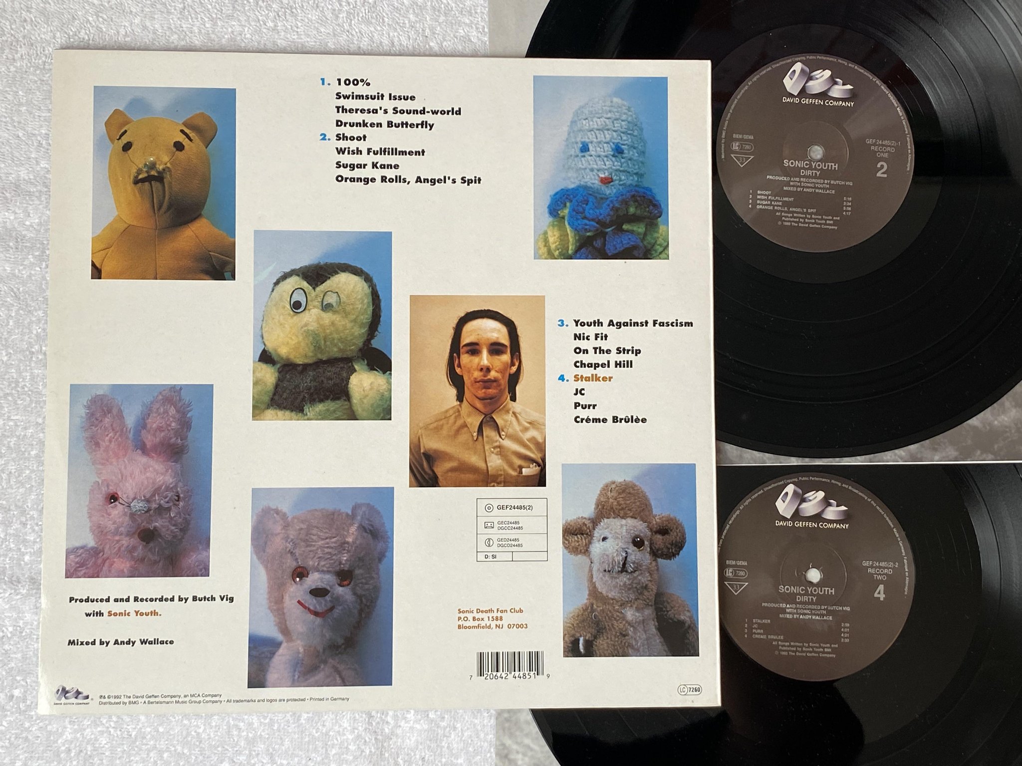 Omslagsbild för skivan SONIC YOUTH dirty 2xLP -92 DGC GEF24485