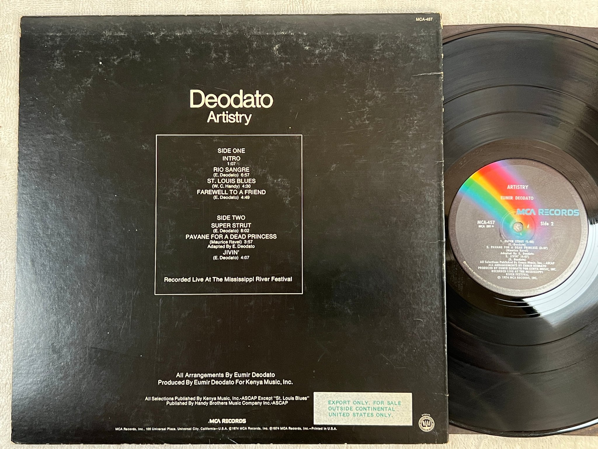 Omslagsbild för skivan DEODATO artistry LP -74 US MCA 457