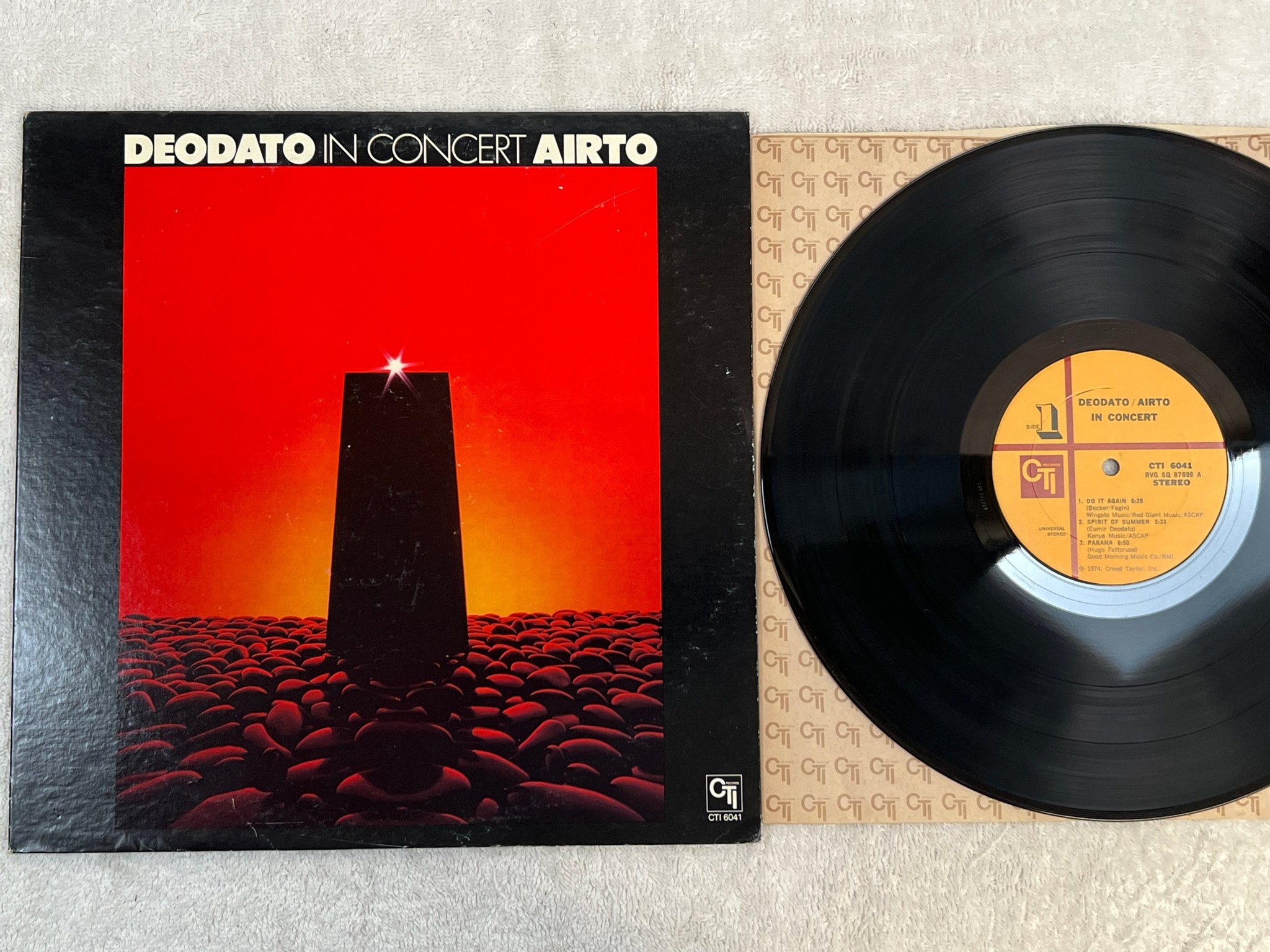 Omslagsbild för skivan DEODATO / AIRTO in concert LP -74 US CTI 6041