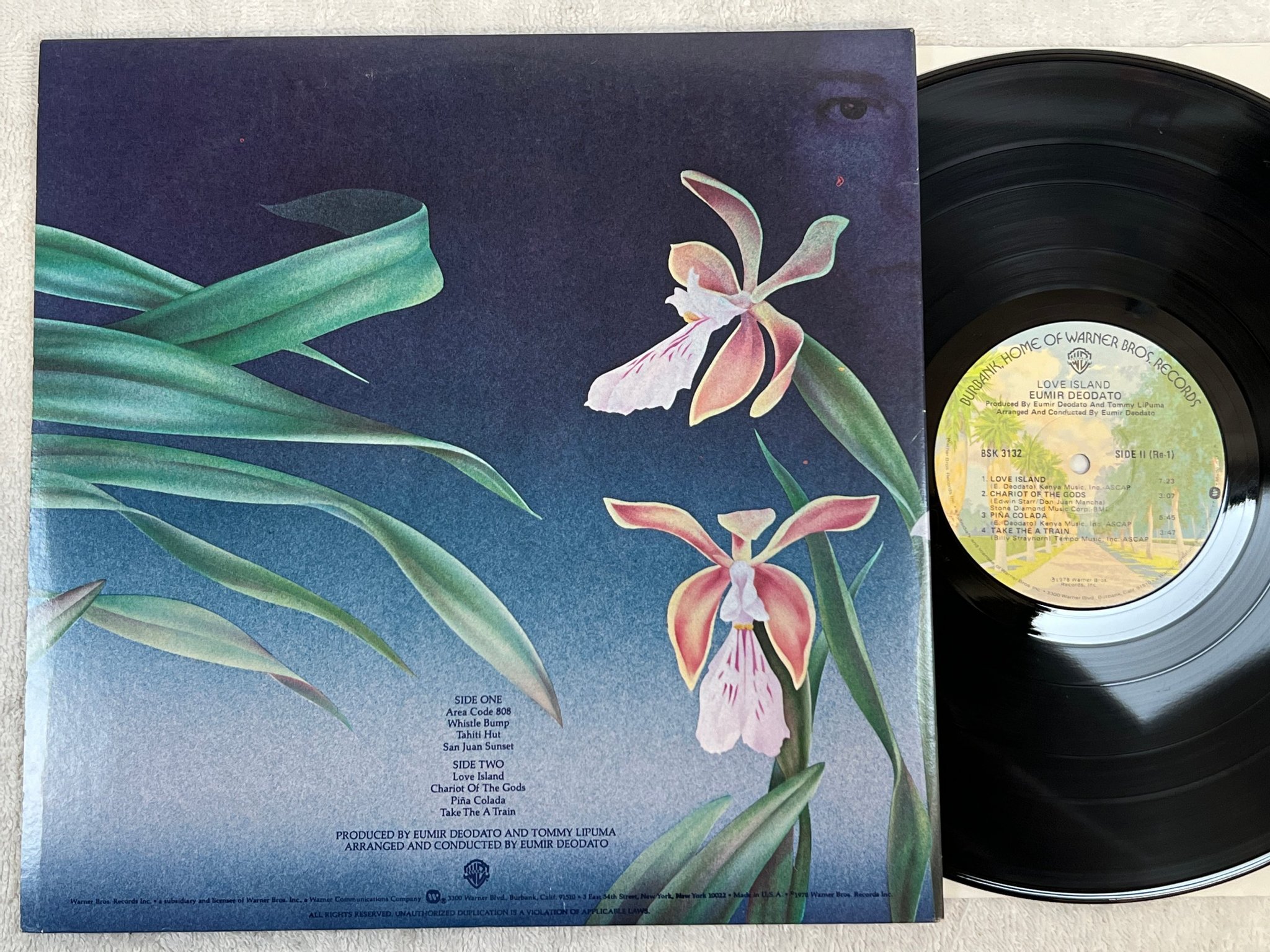 Omslagsbild för skivan EUMIR DEODATO love island LP -78 US WARNER BROS BSK 3132