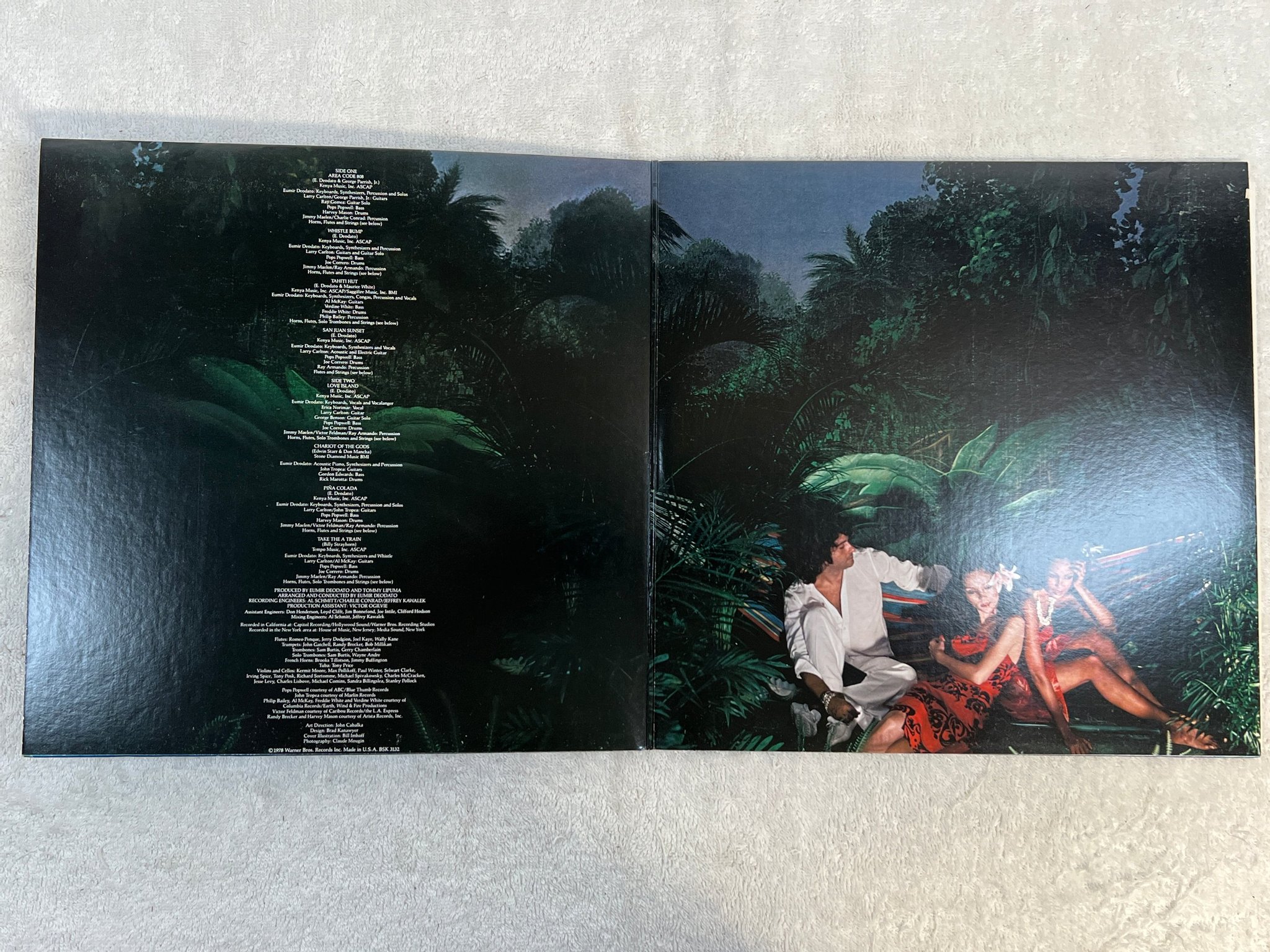 Omslagsbild för skivan EUMIR DEODATO love island LP -78 US WARNER BROS BSK 3132