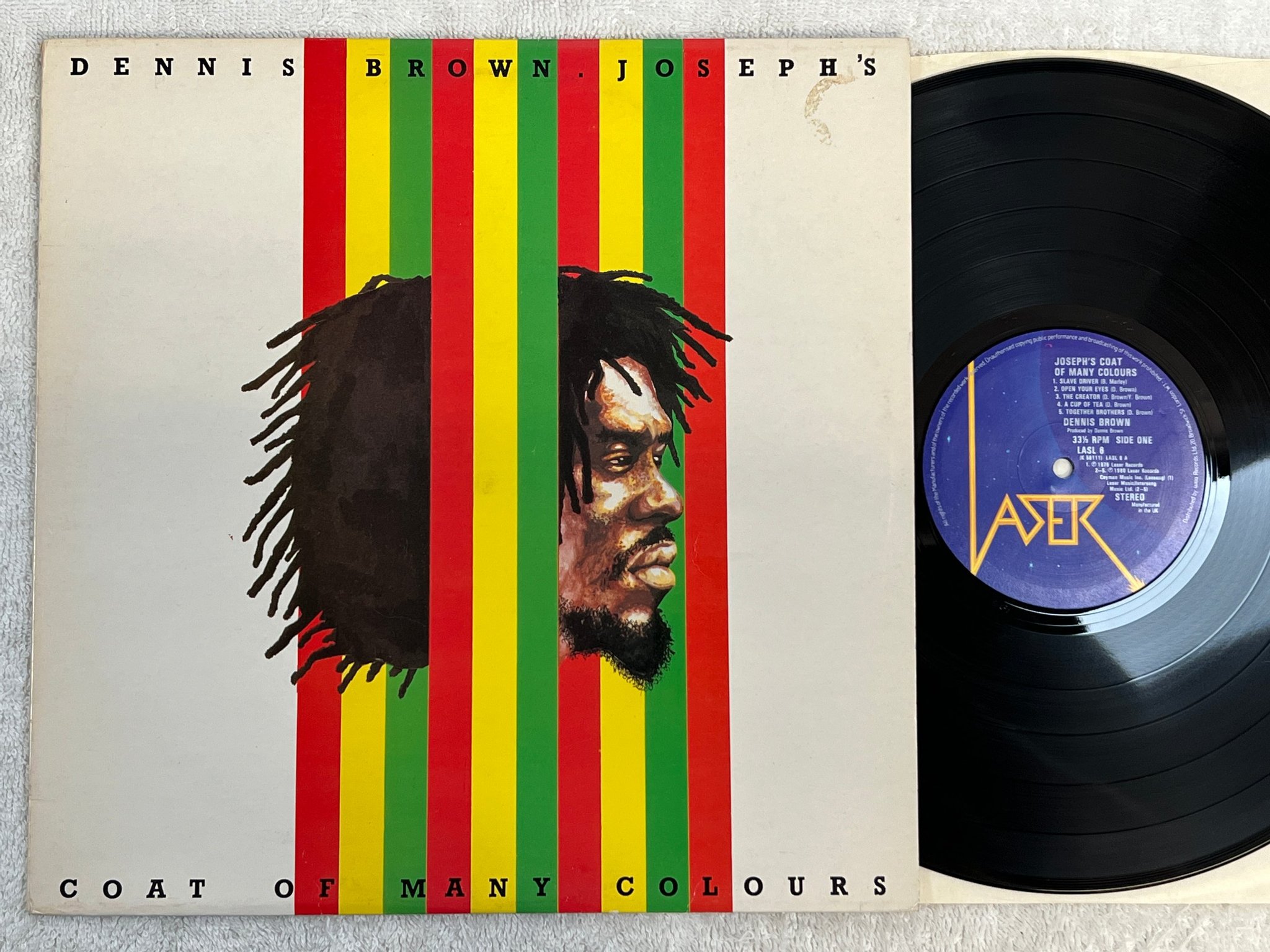 Omslagsbild för skivan DENNIS BROWN Josephs coat of many colours LP -80 UK LASER LSSL 6 * the creator *