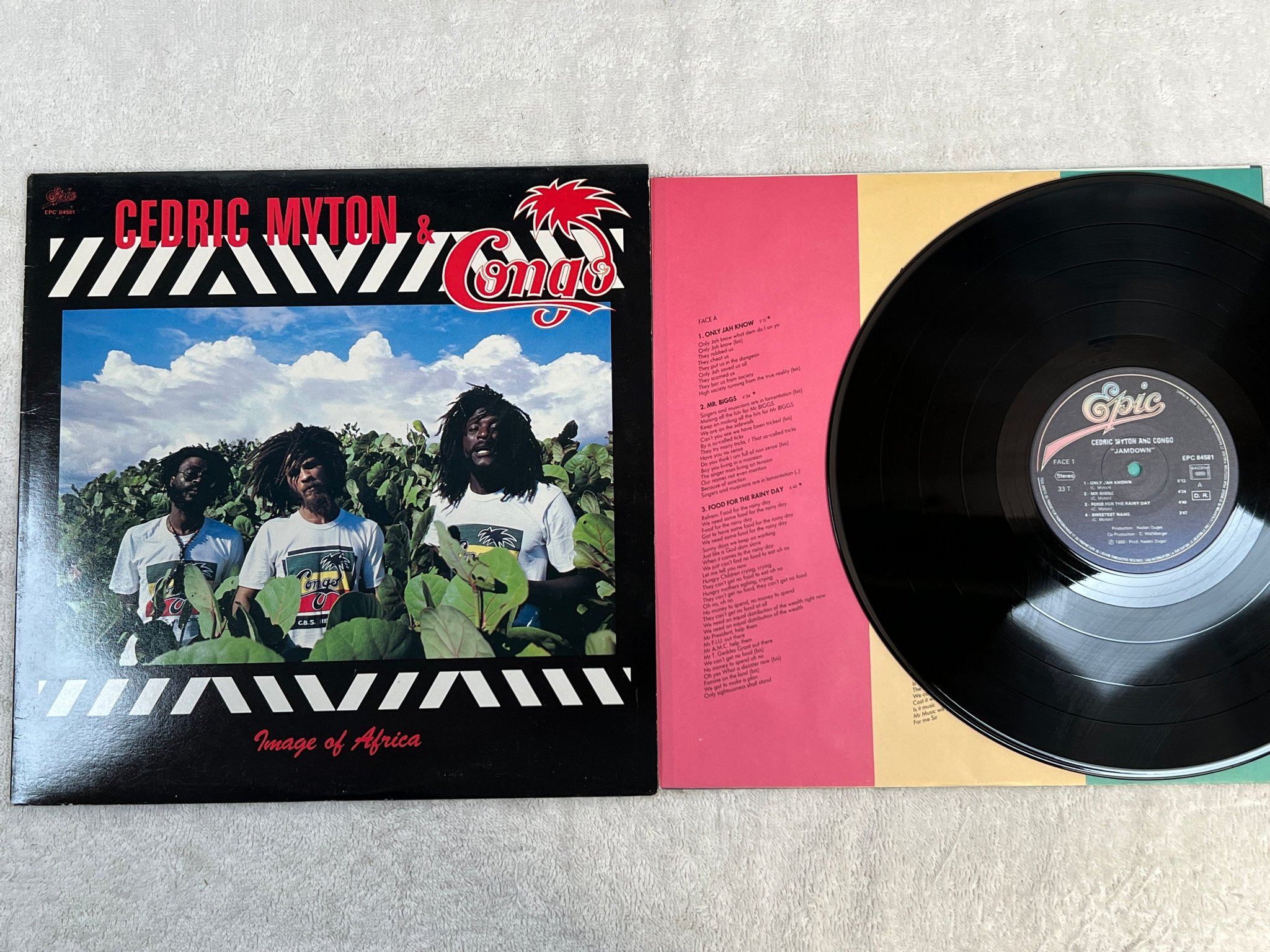 Omslagsbild för skivan CEDRIC MYTON AND CONGO jamdown LP -80 Fra EPIC EPC 84581