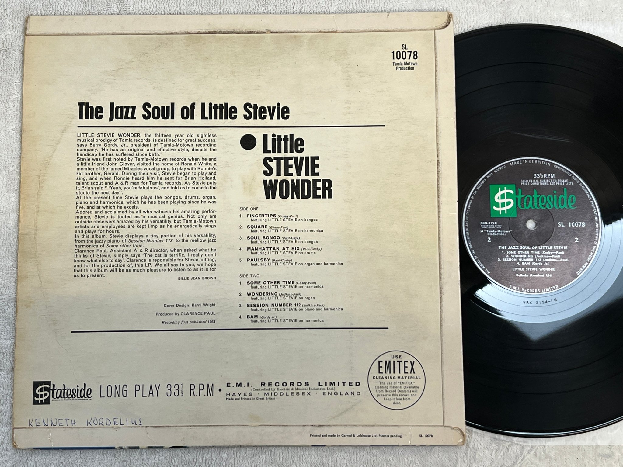 Omslagsbild för skivan STEVIE WONDER the jazz soul of little... LP -63 UK STATESIDE SL 10078 ** RARE **