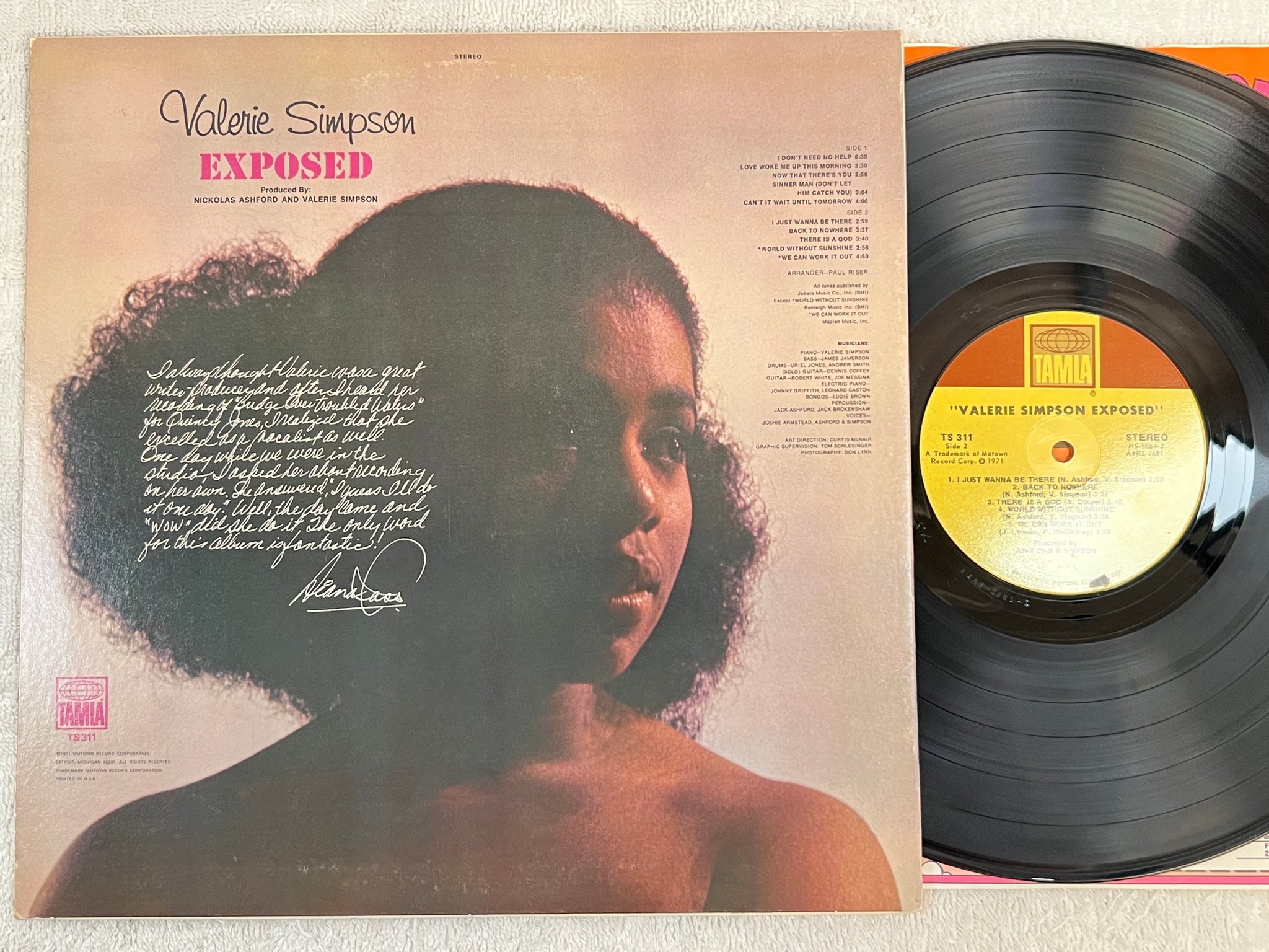 Omslagsbild för skivan VALERIE SIMPSON exposed LP -71 US TAMLA TS 311